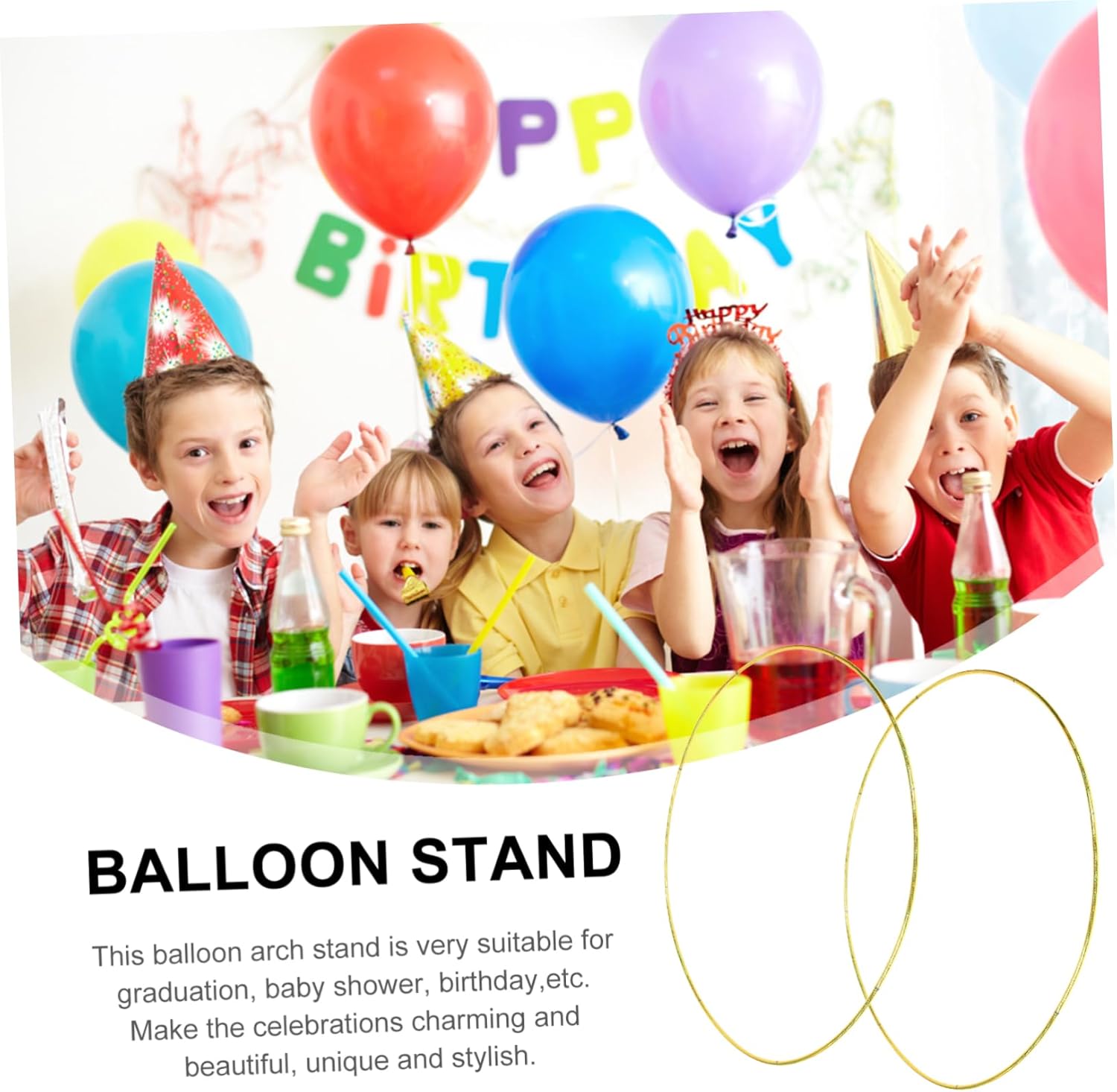 2sets Round Balloon Arch Frame Kit Wedding and Party Decoration Easy to Assemble for Birthdays and Celebrations High Hardness Material