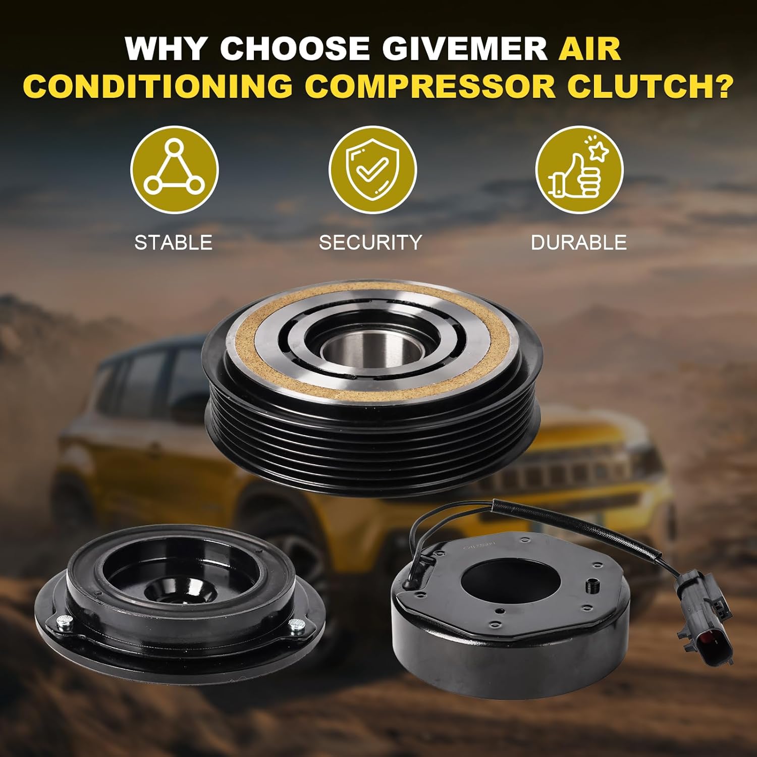 Air Conditioning AC Compressor Clutch Kit Compatible with 2017-2019 Journey 3.6L & Chrysler Town & 2011-2014 Volkswagen Routan & Ram C/V & 2011-2016 Country, 2011-2020 Dodge Grand Caravan