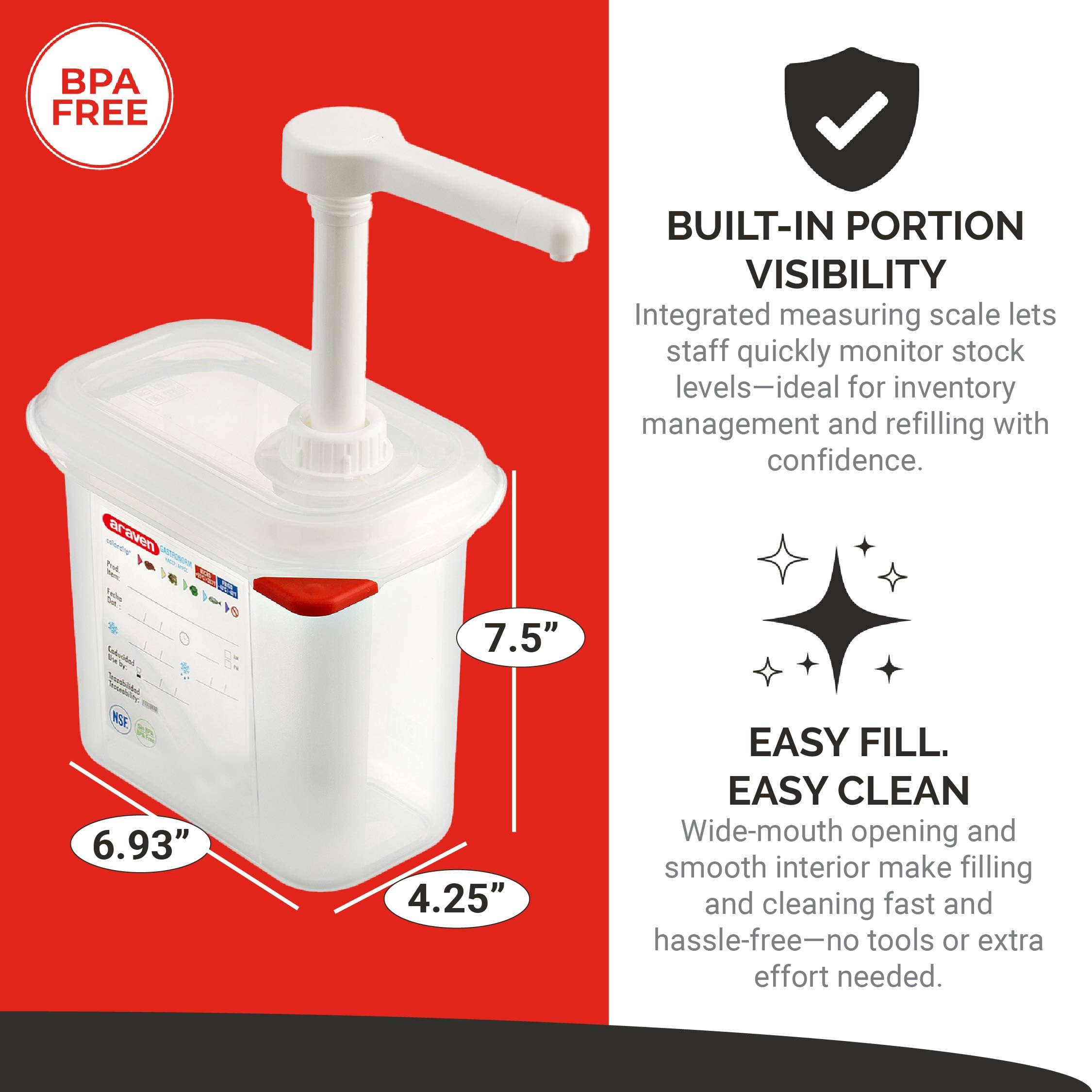 Araven - Dispensador para salsas, 1,5 l