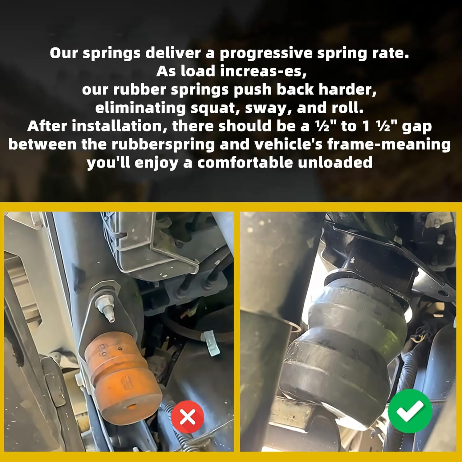 Upgraded FR250SDJ Rear Air Helper Spring Kit Compatible with Ford F250 F-250 Super Duty 2017 2018 2019 2020 2021 2022 2023 2024 2025 Rear Bump Stop Rubber 1 Pair