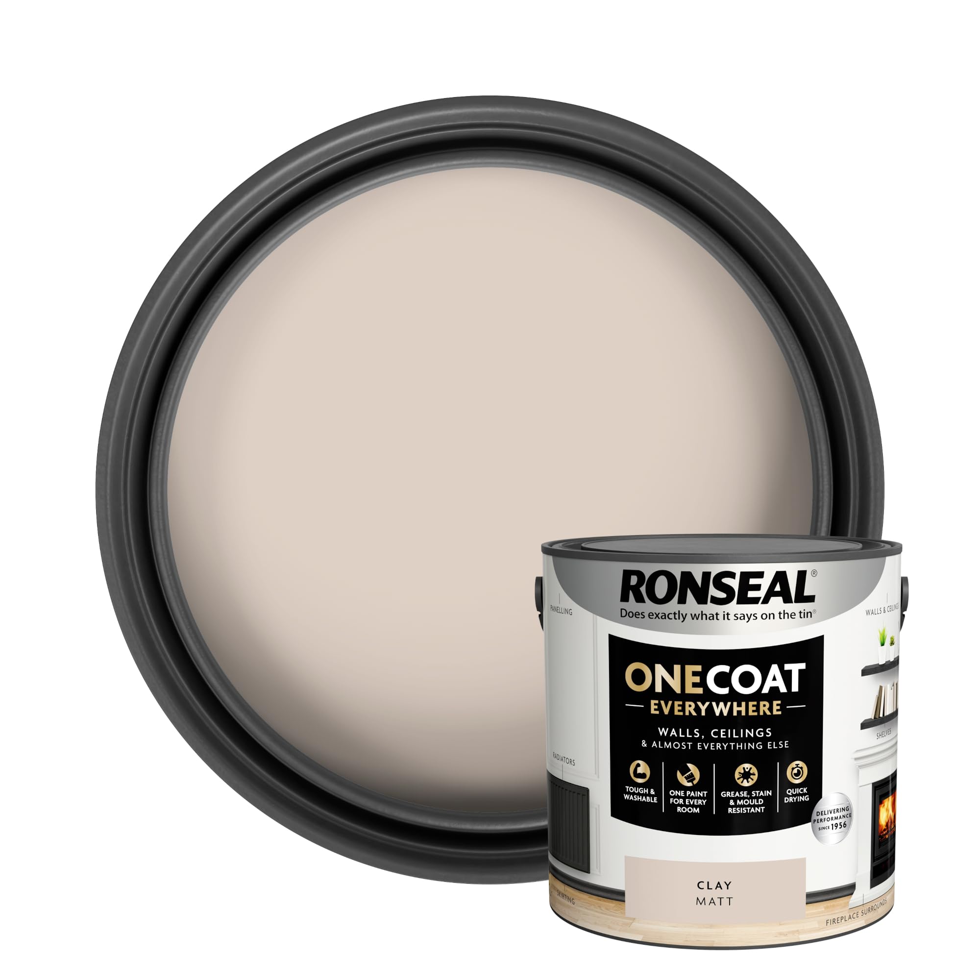 Ronseal One Coat Everywhere Interior Paint Clay Matt 2.5 litre