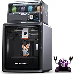 ANYCUBIC Impressora 3D Kobra S1 Combo, 4 Cores Impressionantes Com Ace Pro, Alta Velocidade De 600 Mm/S E Extrusora Hotend Free-Clog 320 ℃, Secagem Inteligente Durante A Impressão, Câmera Integrada