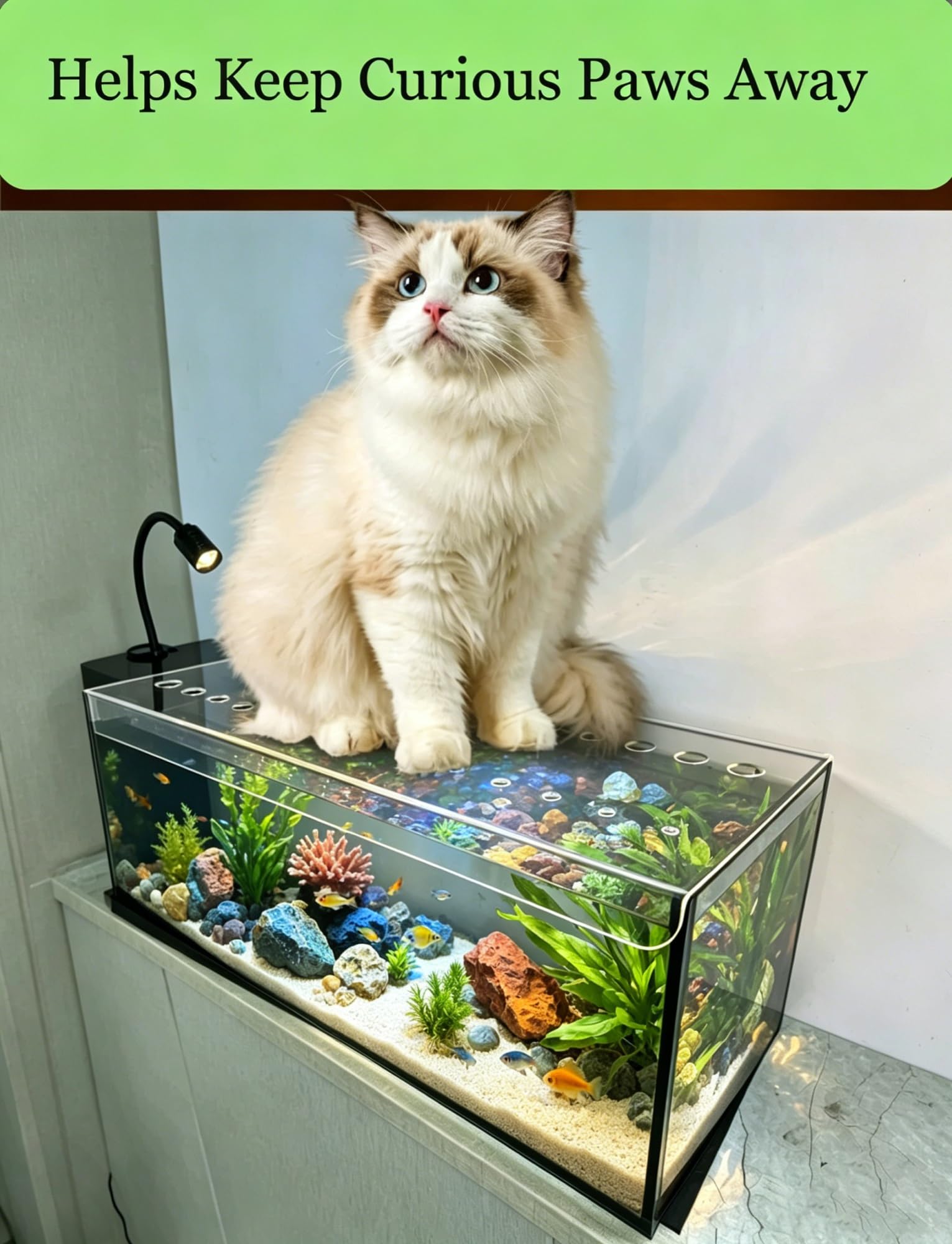 Couvercle d'aquarium 18x8 20x10 28x18 32x14 pouces, couvercle d'aquarium en acrylique transparent épais de 4mm, couvercle d'aquarium anti-saut découpable, différentes tailles(19.7x11.8in/50x30cm)