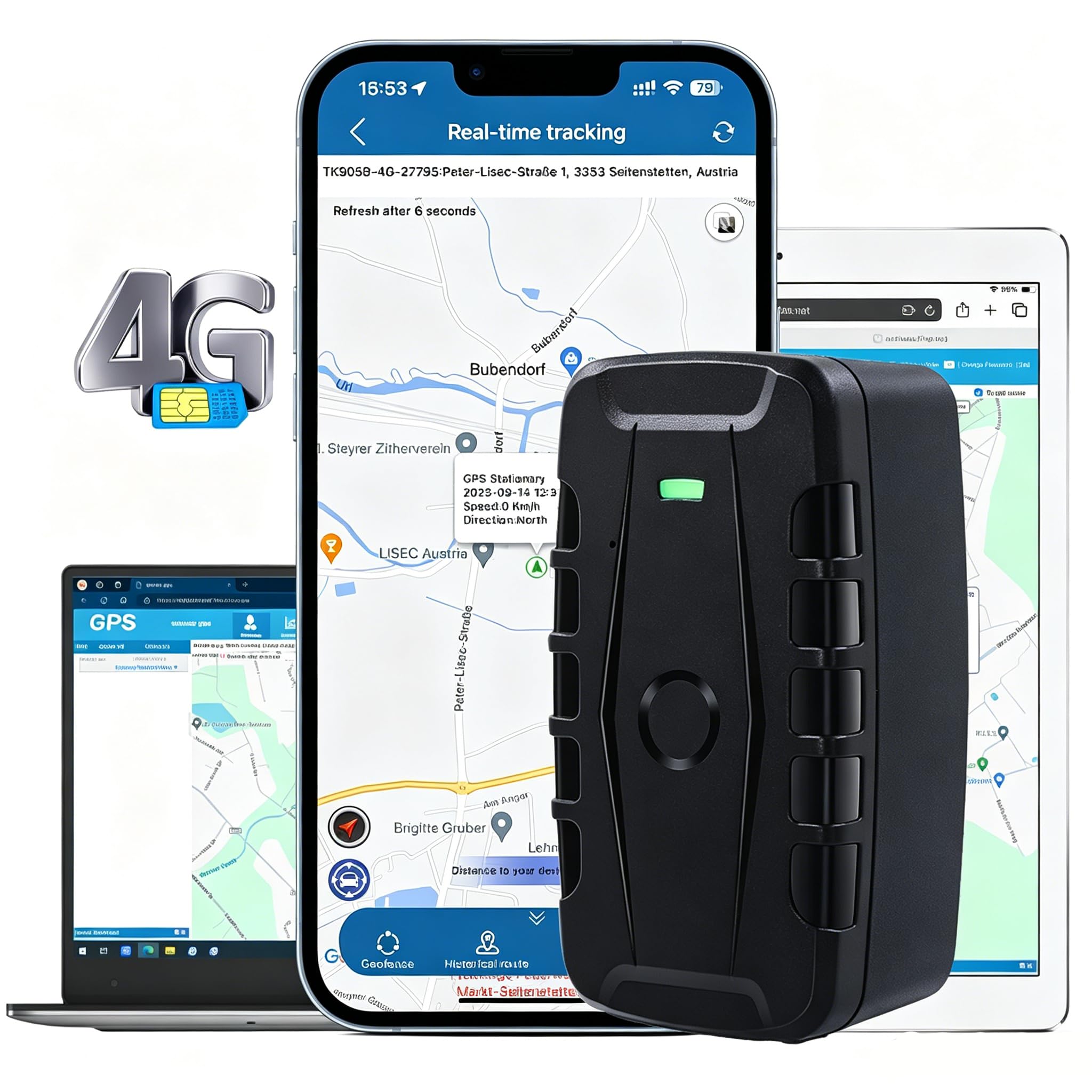 TKMARS 4G Auto GPS Tracker für Wohnmobil & LKW, 20000mah Langzeit Akku, ohne ABO, Magnetischer Peilsender mit Sabotage-Alarm, Echtzeit-Ortung für Flotten & Container, Mehrere Alarmmodi per SMS/App