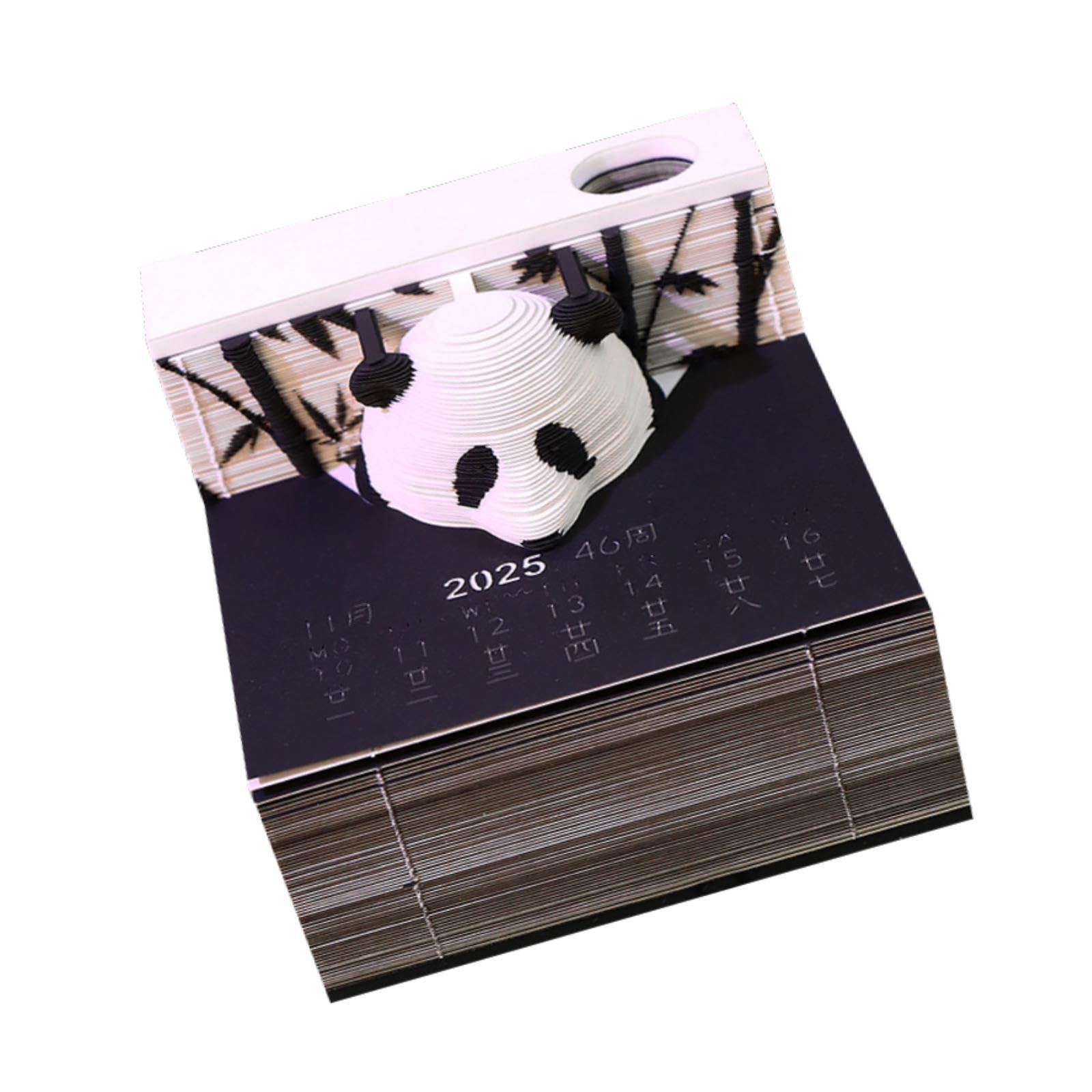 3D Tischkalender 2025, Notizblock, Kunstkalender Skulptur, Kreatives Geschenk, DIY Notizblock für Zuhause, Schreibtisch, Büro, c