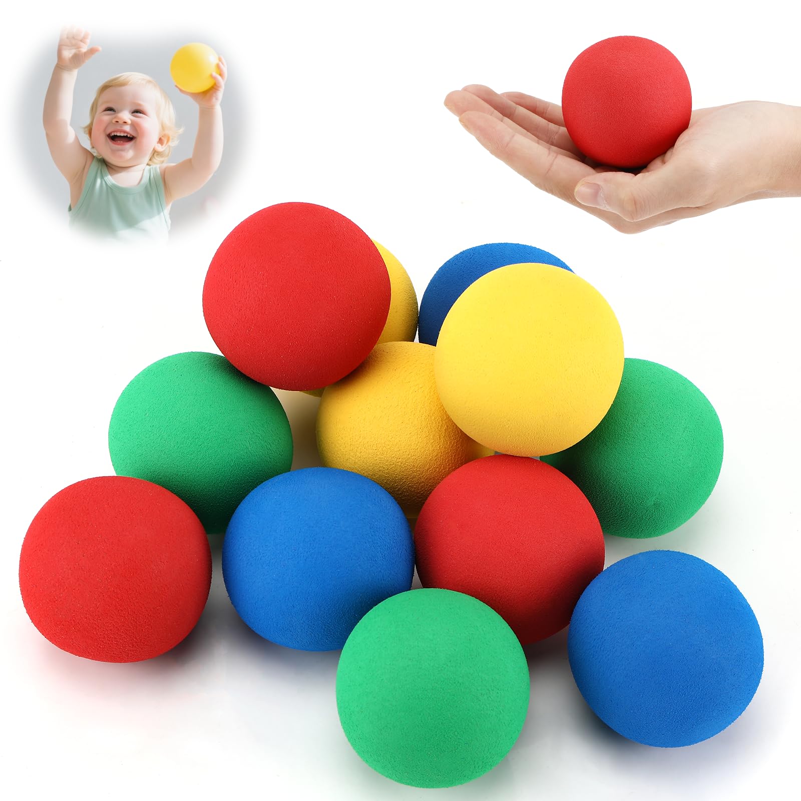 Tapvai 12 pelotas blandas, 6 cm, bola de espuma EVA, juegos interiores para niños