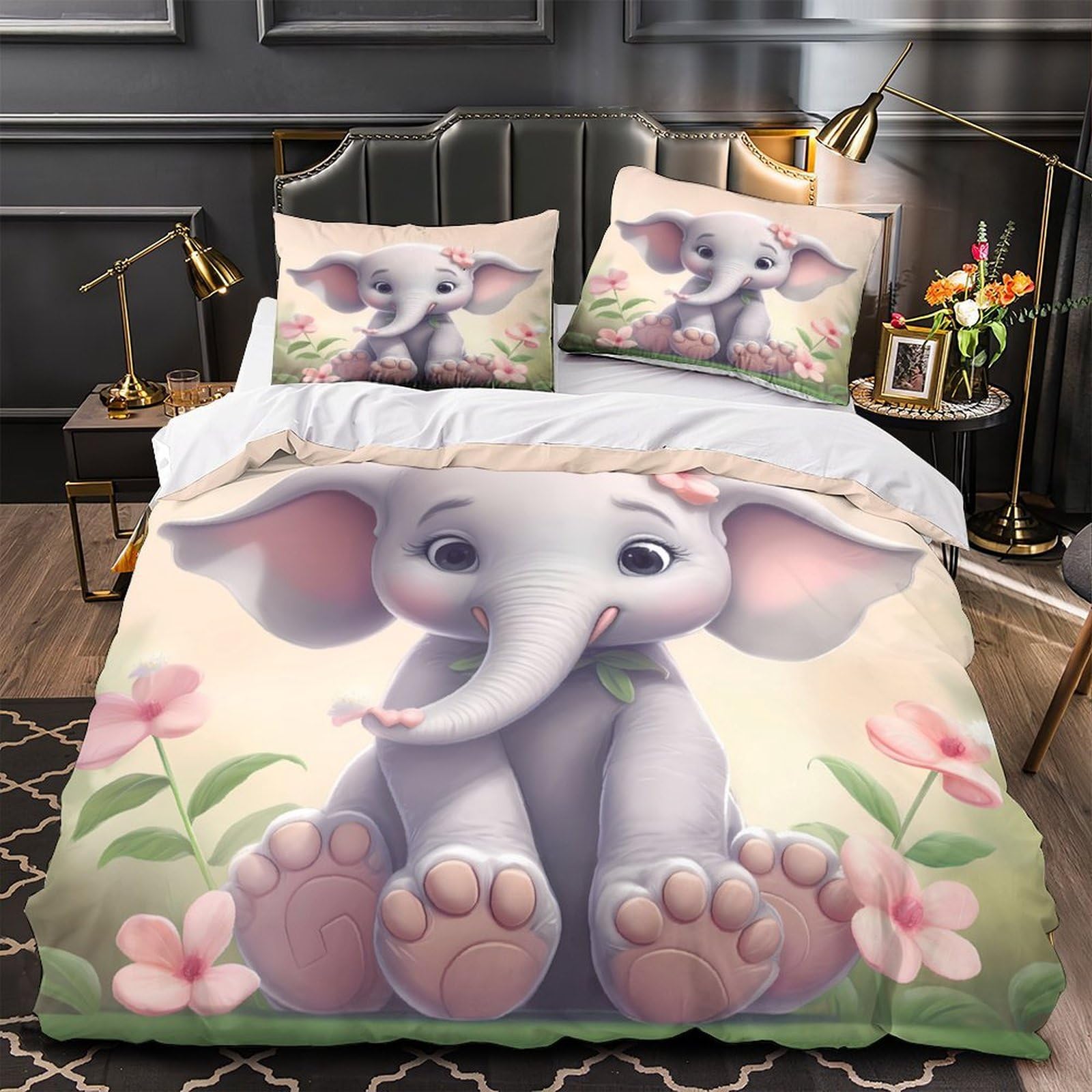 Housse de couette axolotl microfibre confortable lit king 220x240cm