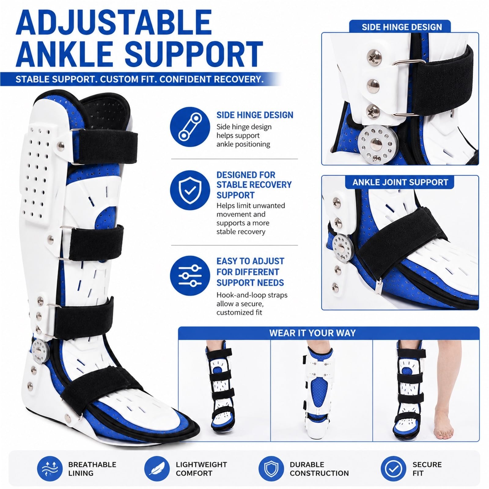Plantarfasziitis Nachtschiene Fußheberentlastung Sprunggelenkbandage AFO Orthese für Achillessehnenentzündung Fußgelenk Bandage Stütze bei Verletzungen Schmerzen(Links,L)