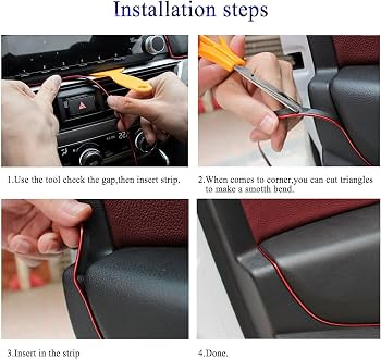 Amazon | 車カラーモール 車インテリアモール 長さ5m 幅2mm メッキ 
