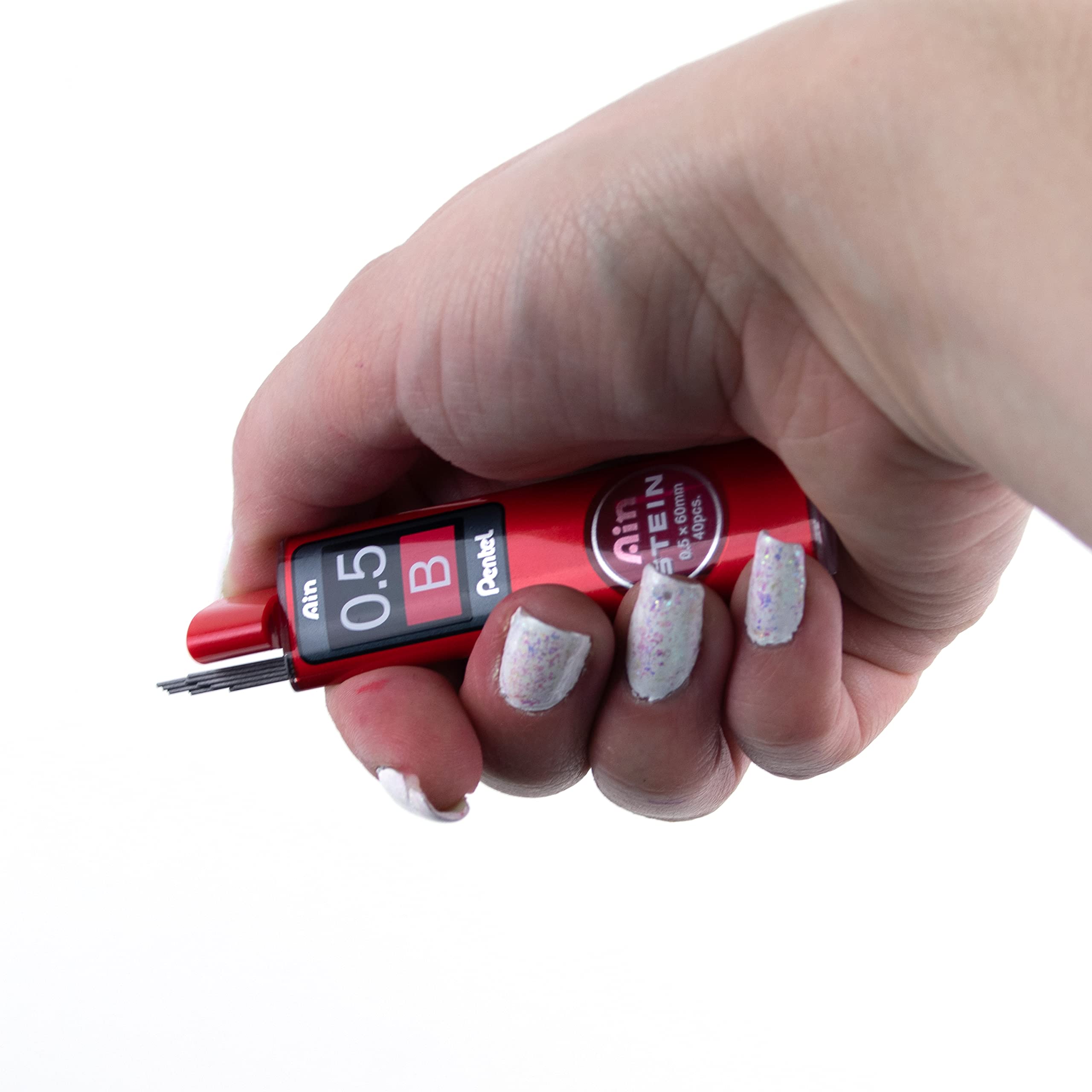 Pentel C275-BO Ain Stein - Mina fine, spessore del tratto 0.5 mm, grado di durezza B, 40 mine per scatola