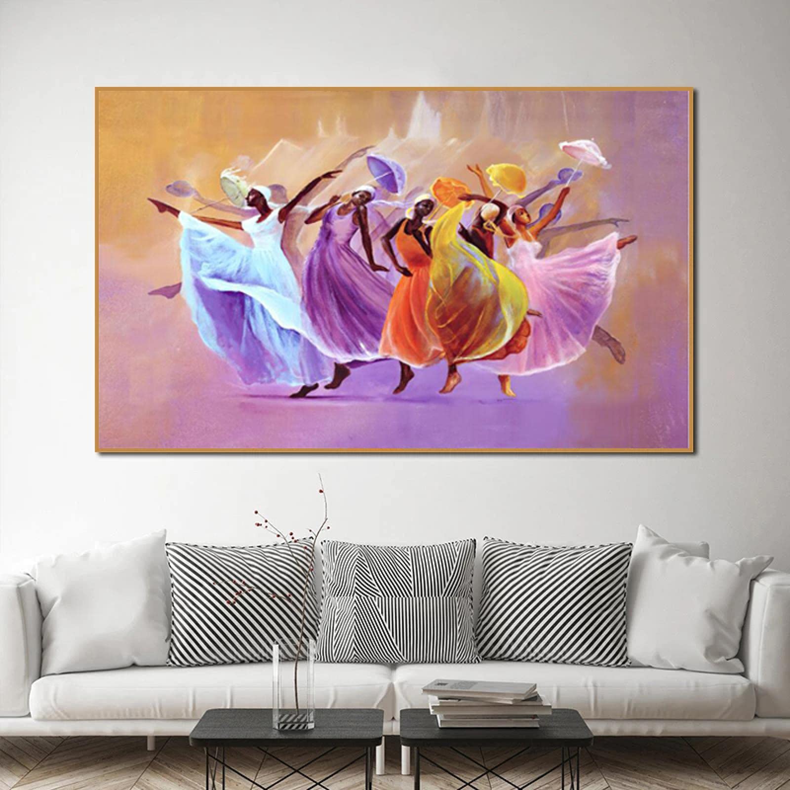 Toile De Peinture | Femmes De Style Africain Dansant | 50 X 150 Cm Decoration D Interieur Bureau De Decoration Murale Decoration Murale A La Maison Affiche De Jardin Accueil Decoration De Bureau