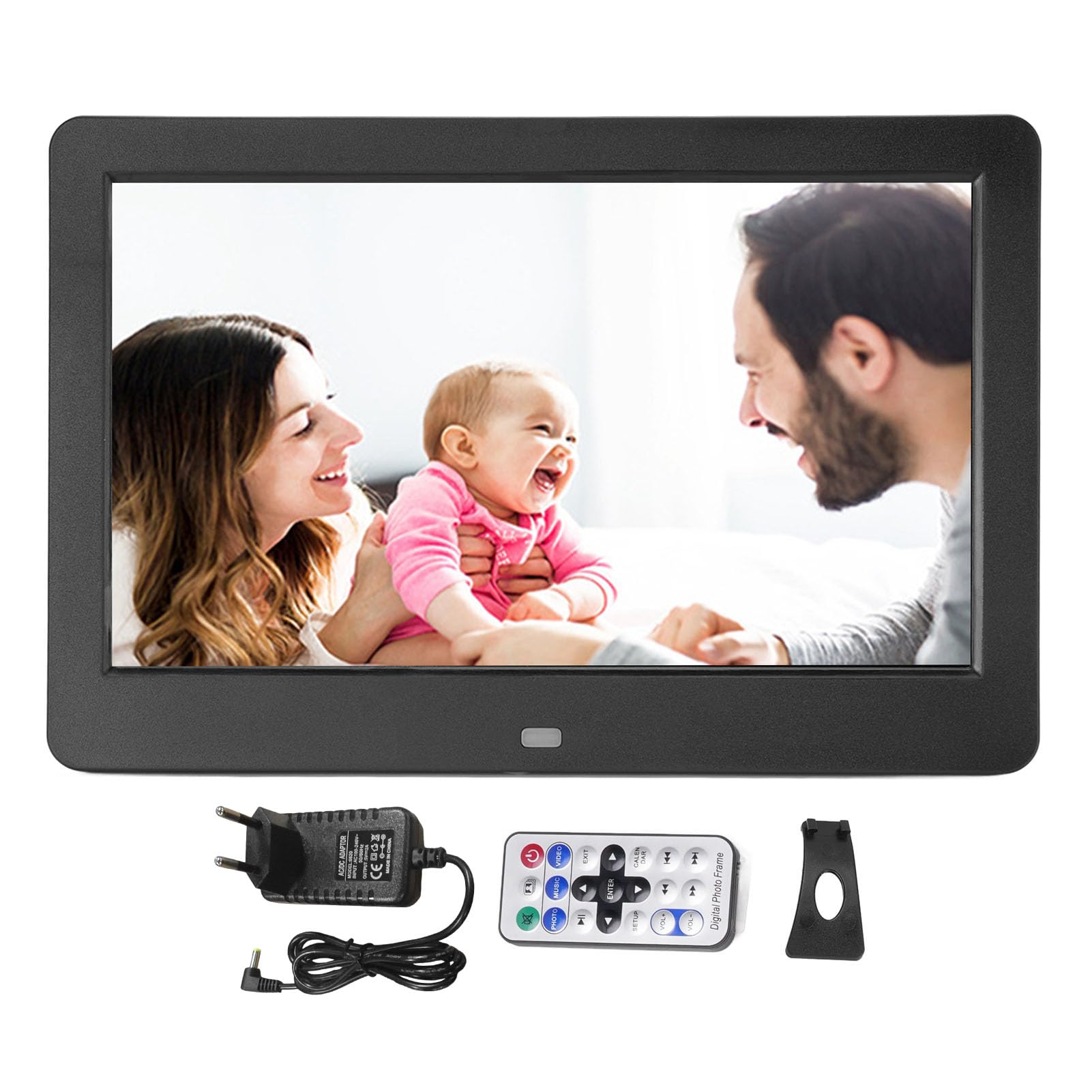 ‌10 Inch Digital Picture Frame with Remote Control - Full HD 1080P IPS Touch Screen, Wall Mountable Video Photo Frame with Cloud/Wifi, Calendario, per Nonni (BLACK)