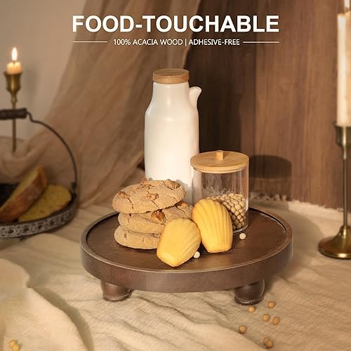 Vista 29 de EOSAHR Elevadores de madera modernos para exhibición: soporte de pedestal de granja para decoración de encimeras del hogar, cocina y baño, elegante