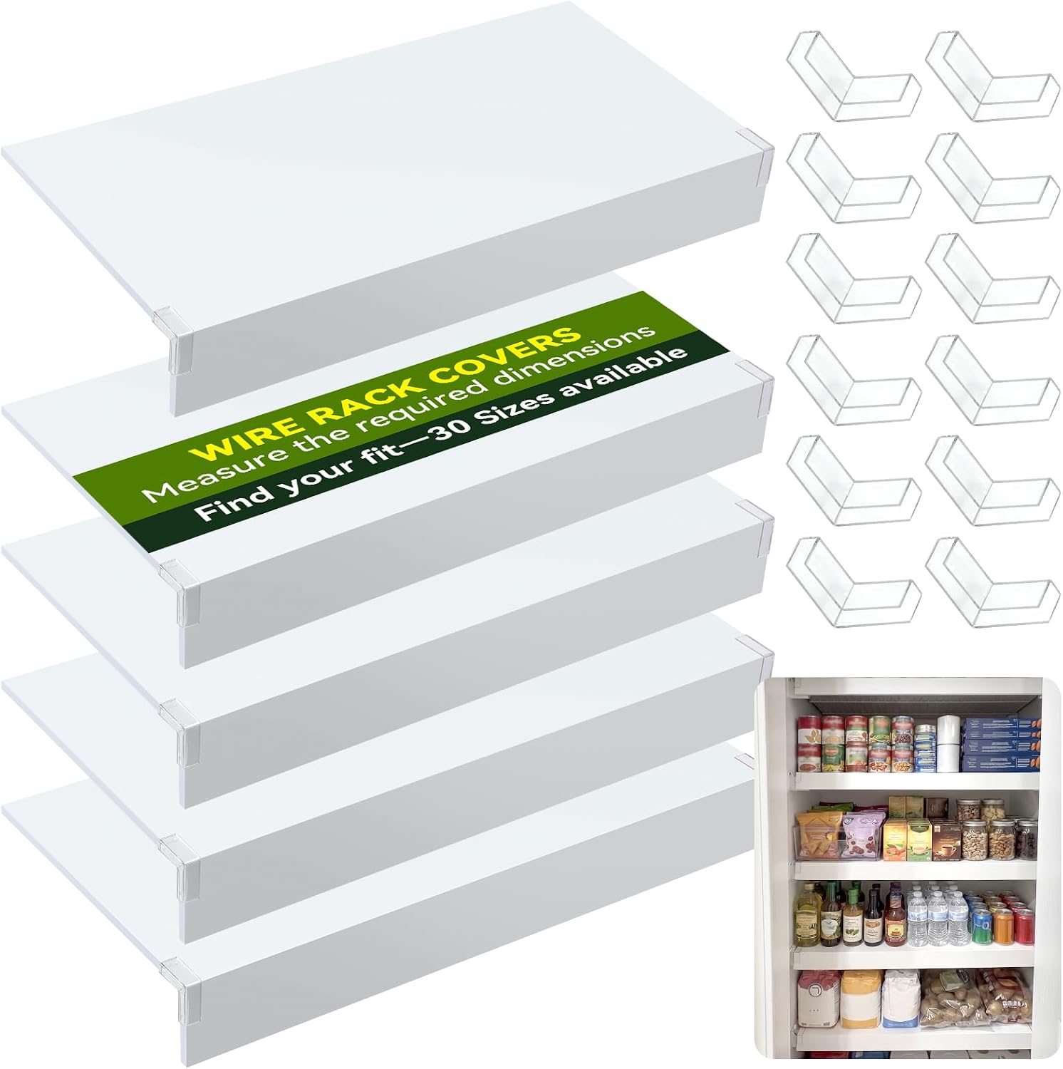 5 Pcs PVC Wire Shelf Covers 40x16 Inch, Wire Rack Covers 0.3 in Thick