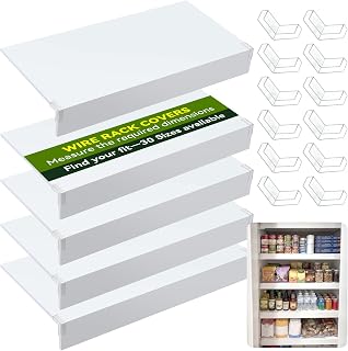 5 Pcs PVC Wire Shelf Covers 40x12 Inch, Wire Rack Covers 0.3 in Thick | Easy to Cut & Install,Removable Shelf Cover for Wires Shelving for Closet,Kitchen,Pantry,Bathroom,Office (White, 40W*12D)