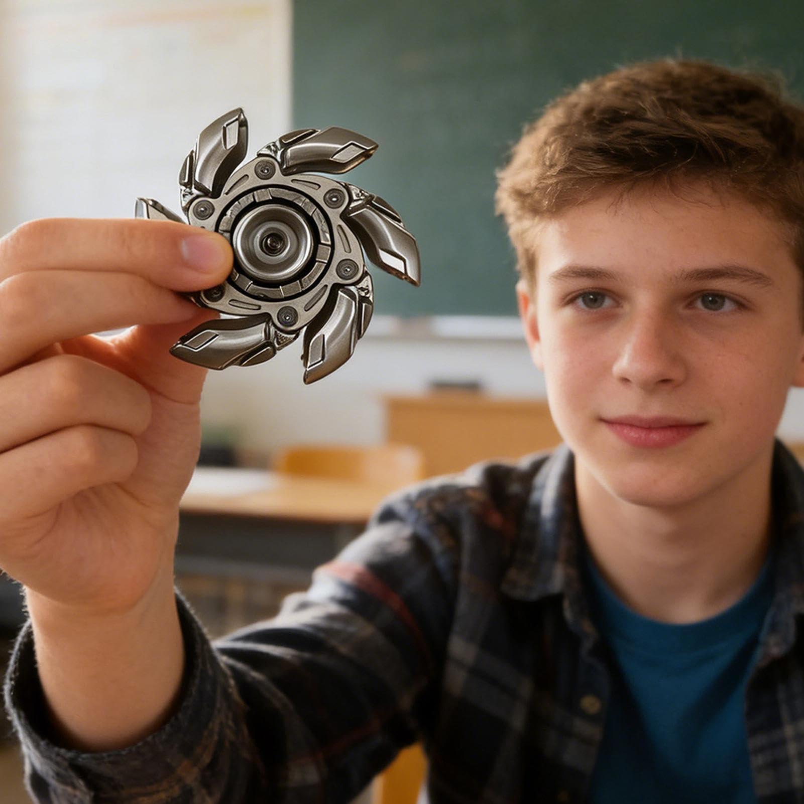 Giocattolo sensoriale - Fidget rotante in metallo | Giocattolo calmante | Attività sensoriale tranquilla per bambini, adulti, classe, casa, viaggio, relax, concentrazione