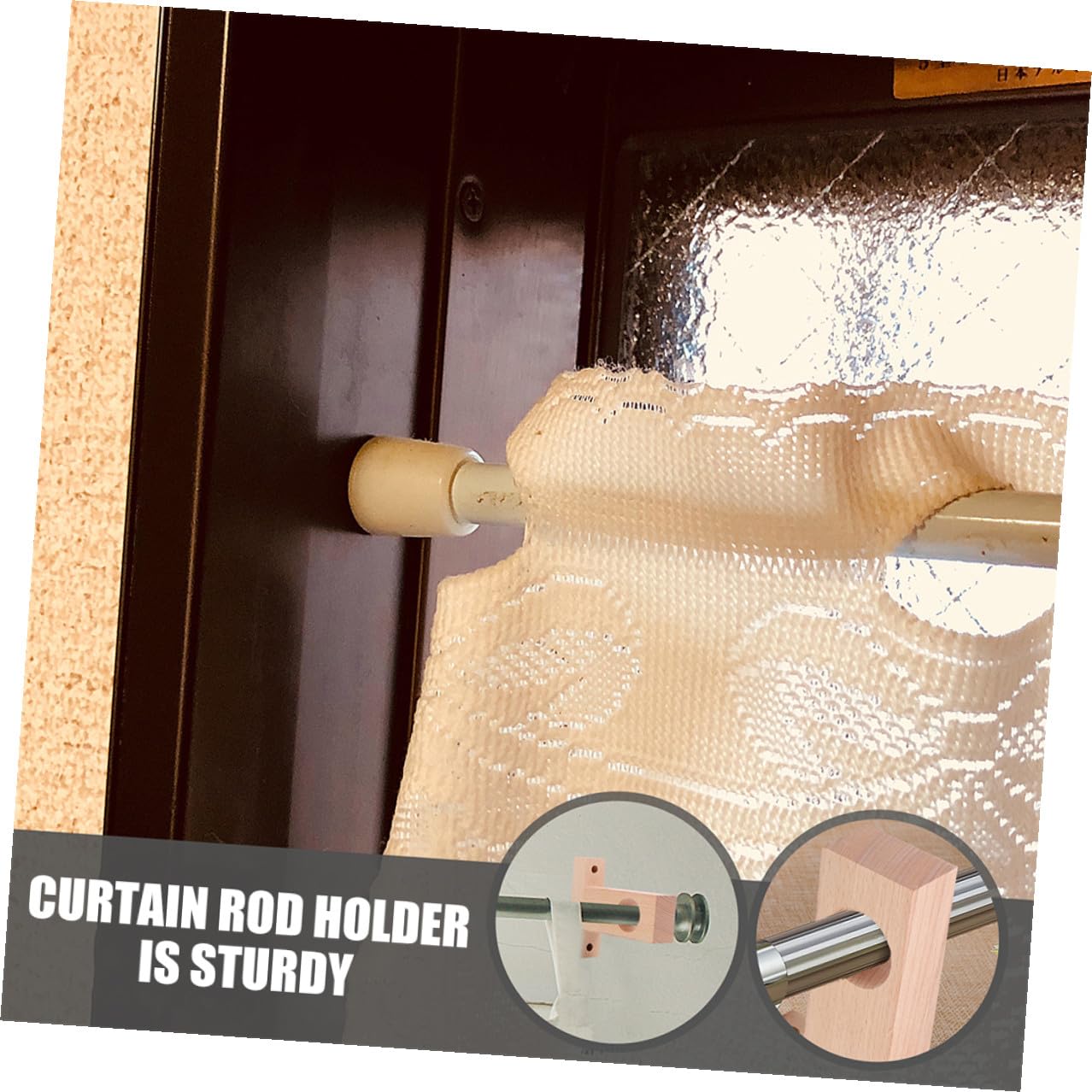 2 Set Supporti in Legno per Bastoni Tende Staffe Robuste per Bastoni Tende Interni per Soggiorno Camera E Cucina Sostegno Sicuro E Durevole 4 Pezzi*2