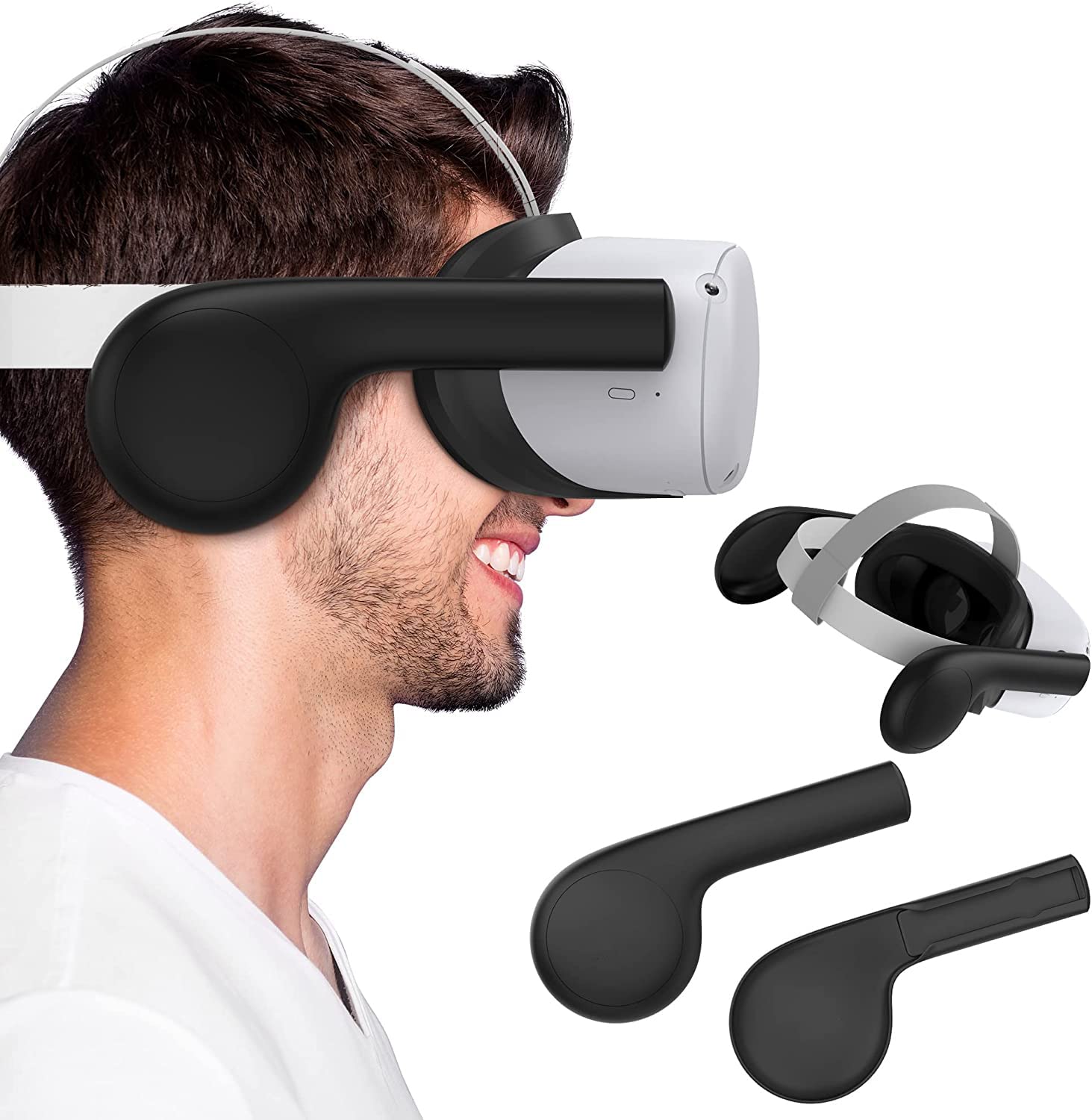 Leqtroniq Silicone Ear Muffs Enhancing Sound Solution Compatible with Quest/Quest 2 (Not Fit Elite Strap)-image-32