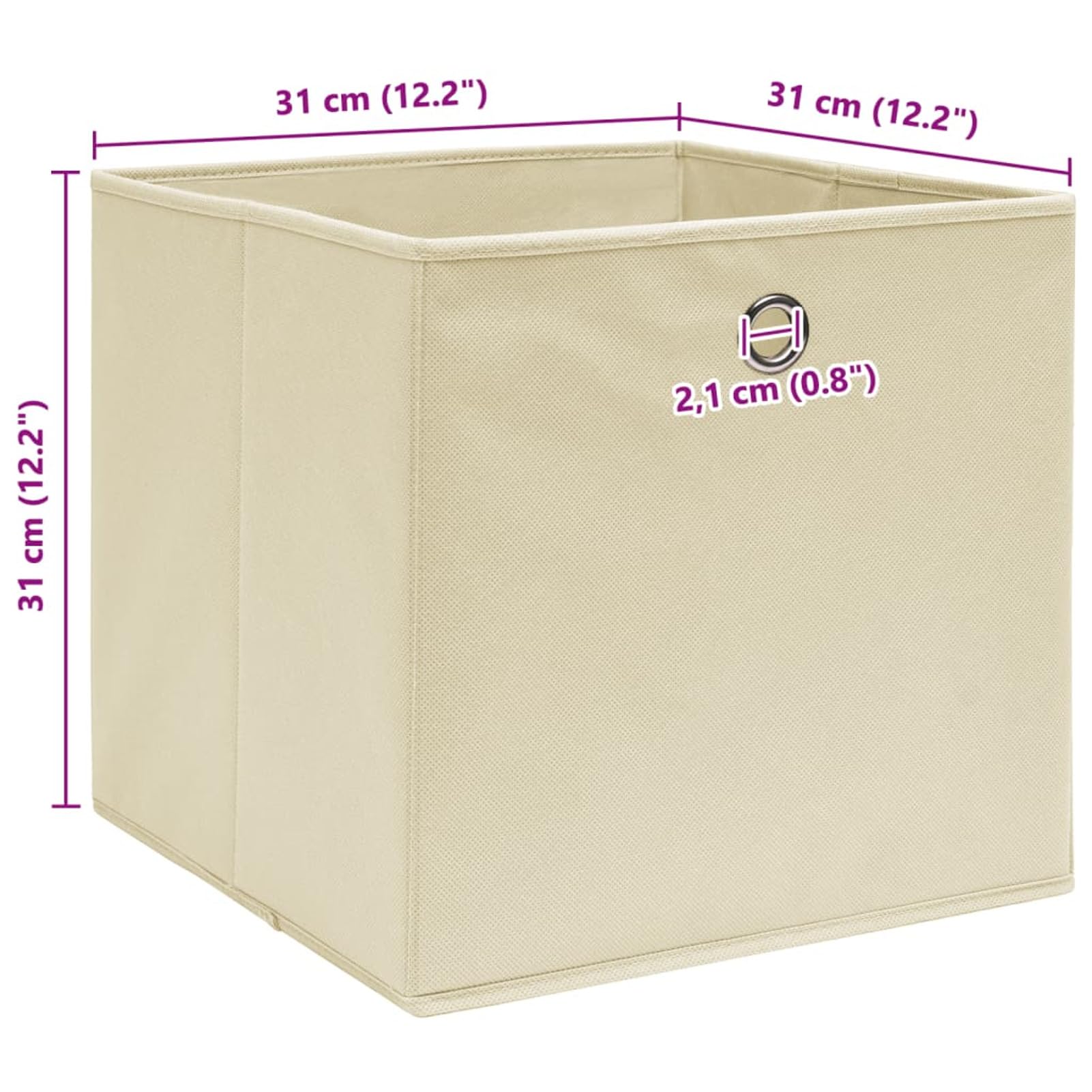 LAPOOH Aufbewahrungsboxen 10 STK Spielzeugkiste, Aufbewahrungskiste, Kleideraufbewahrung, Kleideraufbewahrung & Organisation, Creme 32x32x32 cm Stoff