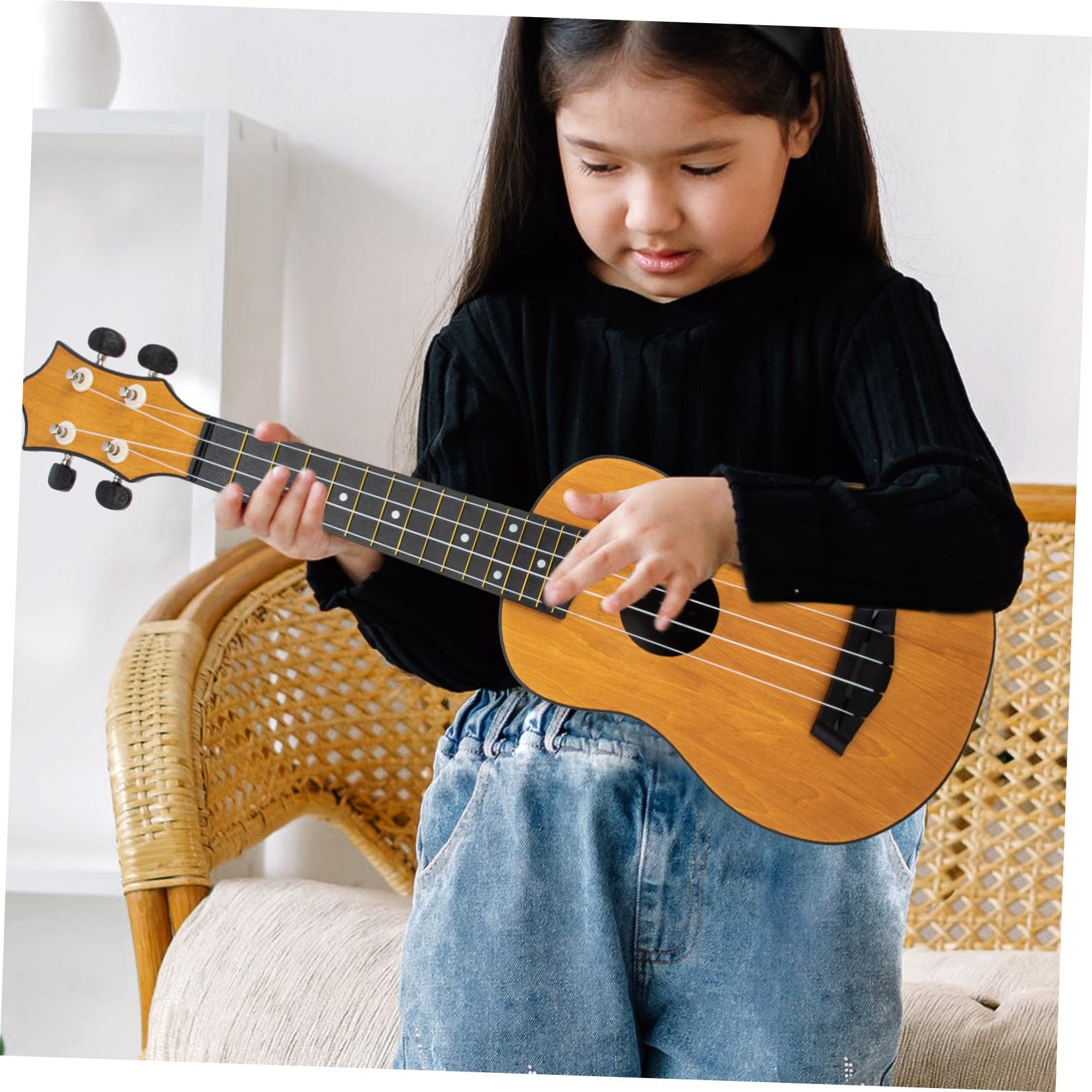 HANABASS Holz Ukulele für Anfänger Kinderinstrument Ukulelen für Anfänger Kleinkindgitarre