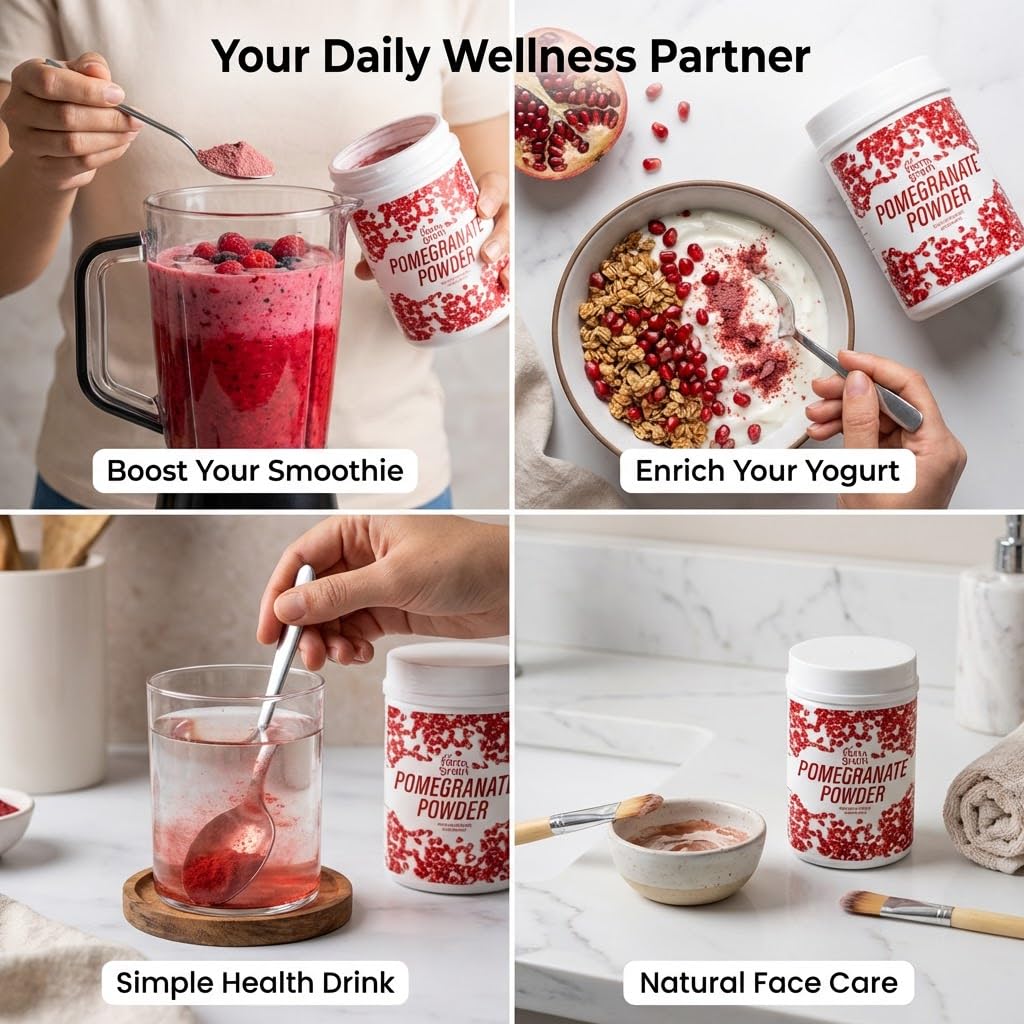 Natural Organic Anar Powder | Pomegranate Powder for Drink | Face Pack Powder | No Added Chemicals | 100gm — Amazon image 4