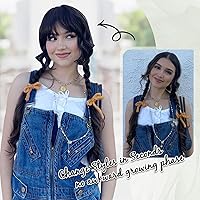 Vista 3 de Ms Taj Extensiones de cabello humano real con clip 360 para mujer, para uso diario (marrón oscuro)