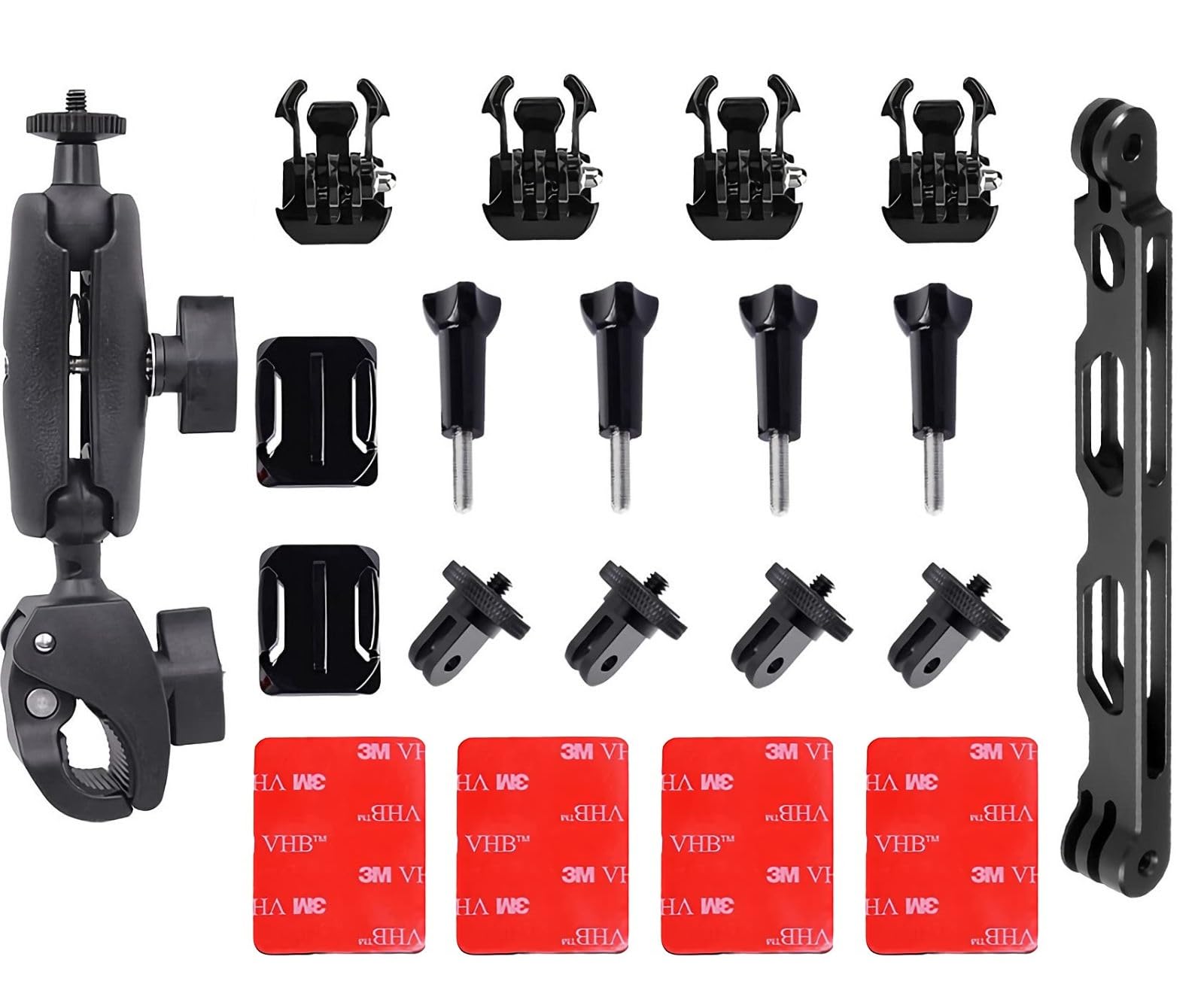 O Ozone Bike Motorcycle Camera Mount Bundle Kit for Insta360 ONE X4, X3, X2, ONE X, ONE R, RS and GoPro Hero 12 11 10 9 8 7 6 5 Black, Session 5/4/3, OSMO & Yi Action Cameras