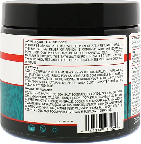 Miniatura 6 de Plantlife Sales de baño minerales Arnica Relieve  Fabricado con árnica y aceites esenciales 100% puros  Los productos Relieve son una solución