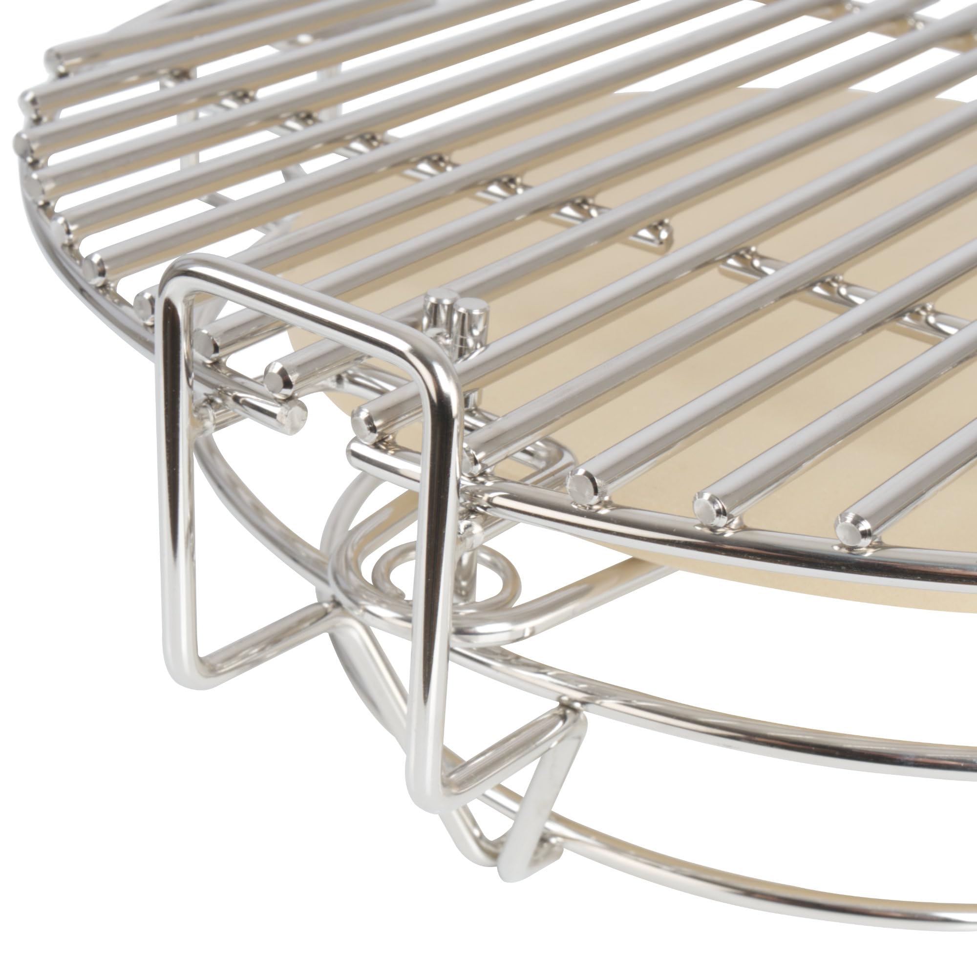BBQ-Toro Elastyczny system gotowania do grilla Kamado, Ø 39 cm, nakładka do grilla ze stali nierdzewnej, 3 poziomy z rusztem do grillowania i kamieniem do pizzy | akcesoria Kamado, akcesoria do grilla
