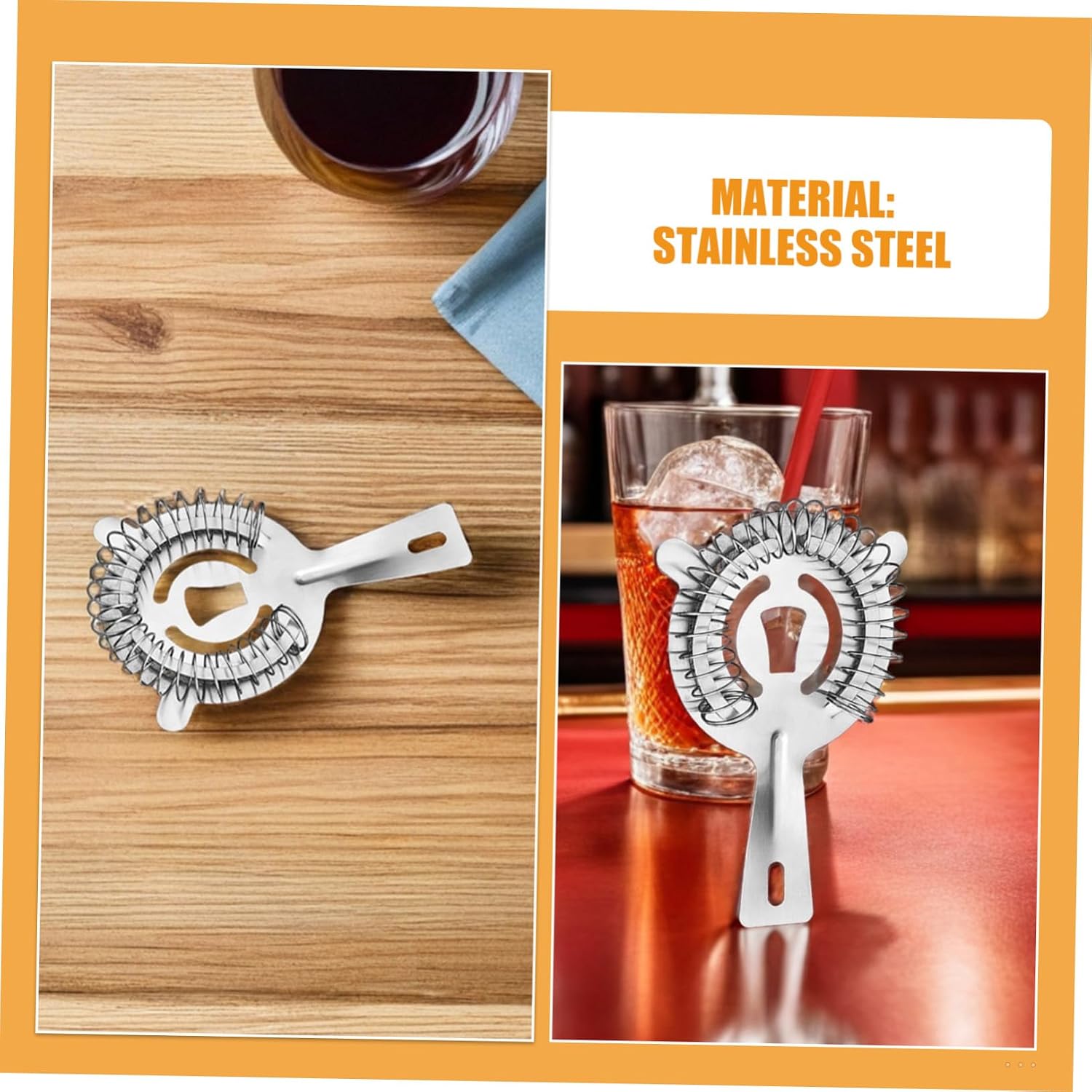 Homoyoyo 6 Pcs Stainless Steel Cocktail Strainers for Bartending with Fine Mesh Design and Handle, Precision Separation and Hygienic Bar Tools for Busy Bars and Home Use