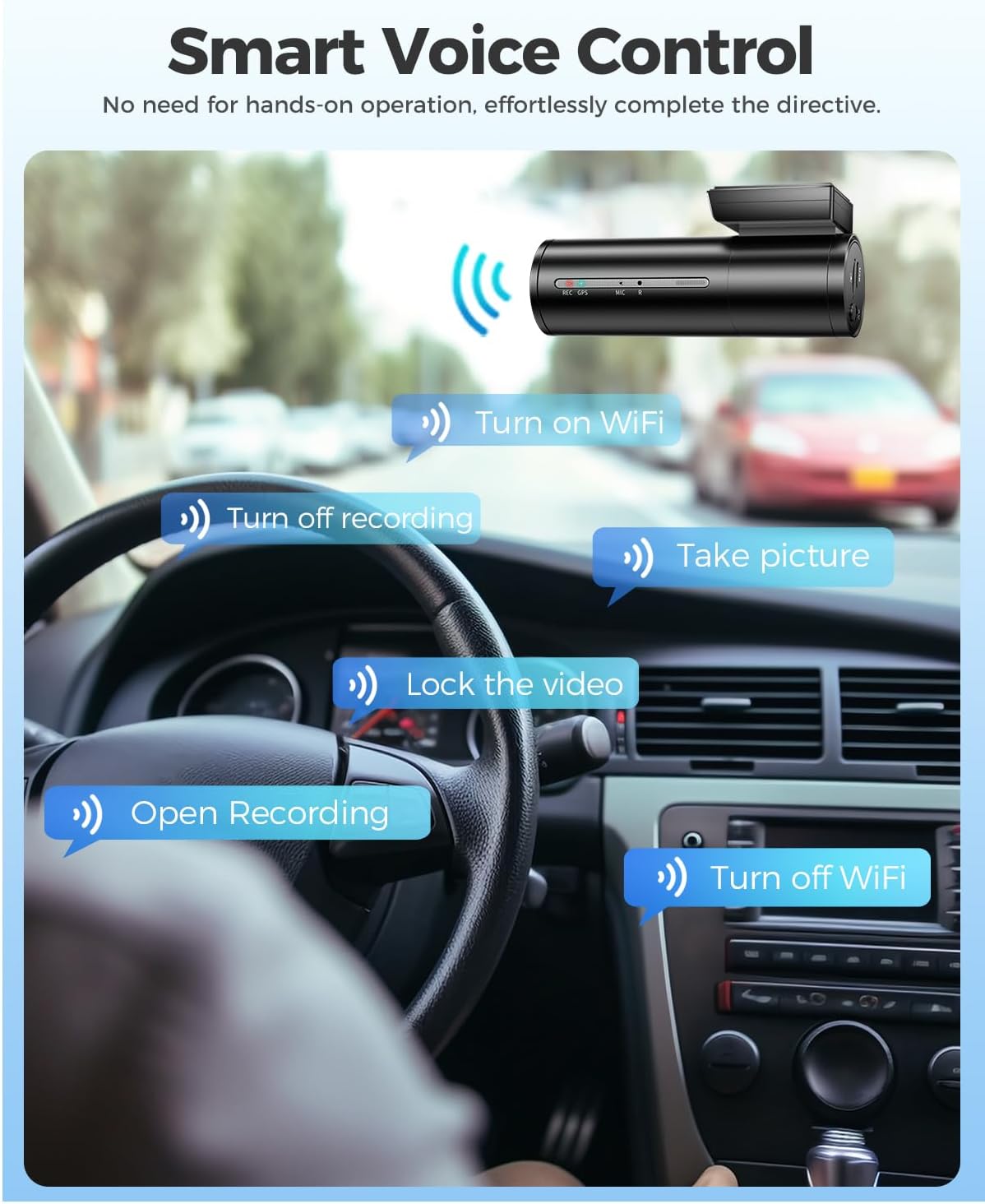 Comparison of night vision clarity with and without WDR technology on the AZDOME M300S dash cam.