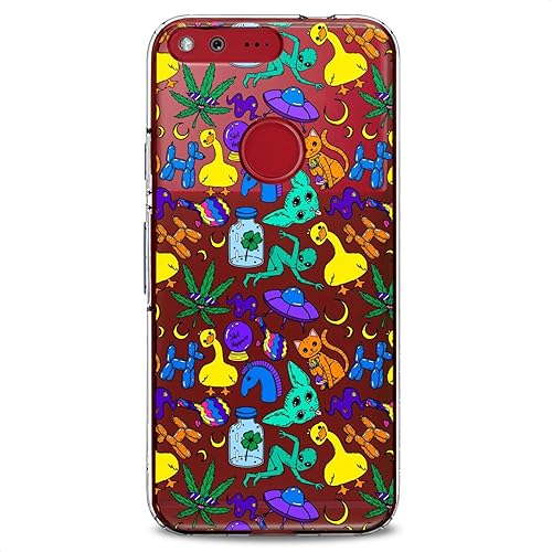 Miniatura 6 de Funda de TPU compatible con Google Pixel 8 Pro 7a 6a 5a XL 4a 5G 2 XL 3 XL 3a 4 Trippy Alien Hippie Crazy Cute Clear Silicone Design Slim Fit Print