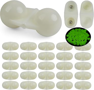 25pcs Fishing Double Rattle Beads Catfish Rig Rattle Bell Beads Fishing Attractor Bell Beads Accessories for Catfish Striper Bass Pompano Fishing Alarm Tools