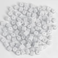 DDHOMIN 100 db Műanyag Zsanér Tipli Készlet Csavarokkal - Ajtózsanér Javító Dübel Szett Fehér Nylon Bővítő Tiplik M4x8 mm 4
