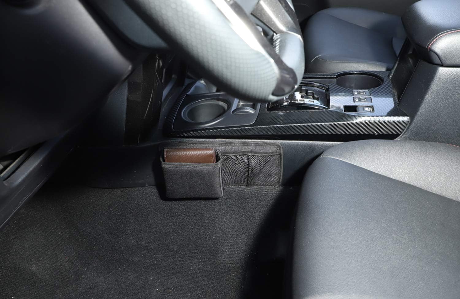 2PCS Center Console Organizer Tray Gear Shift Storage Bag Shifter Organizer Pocket Cell Phone Sunglasses Holder for Toyota 4Runner 2010-2024 Interior Accessories