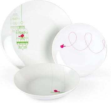 Excelsa Liberte 18-Piece White China Tableware Set