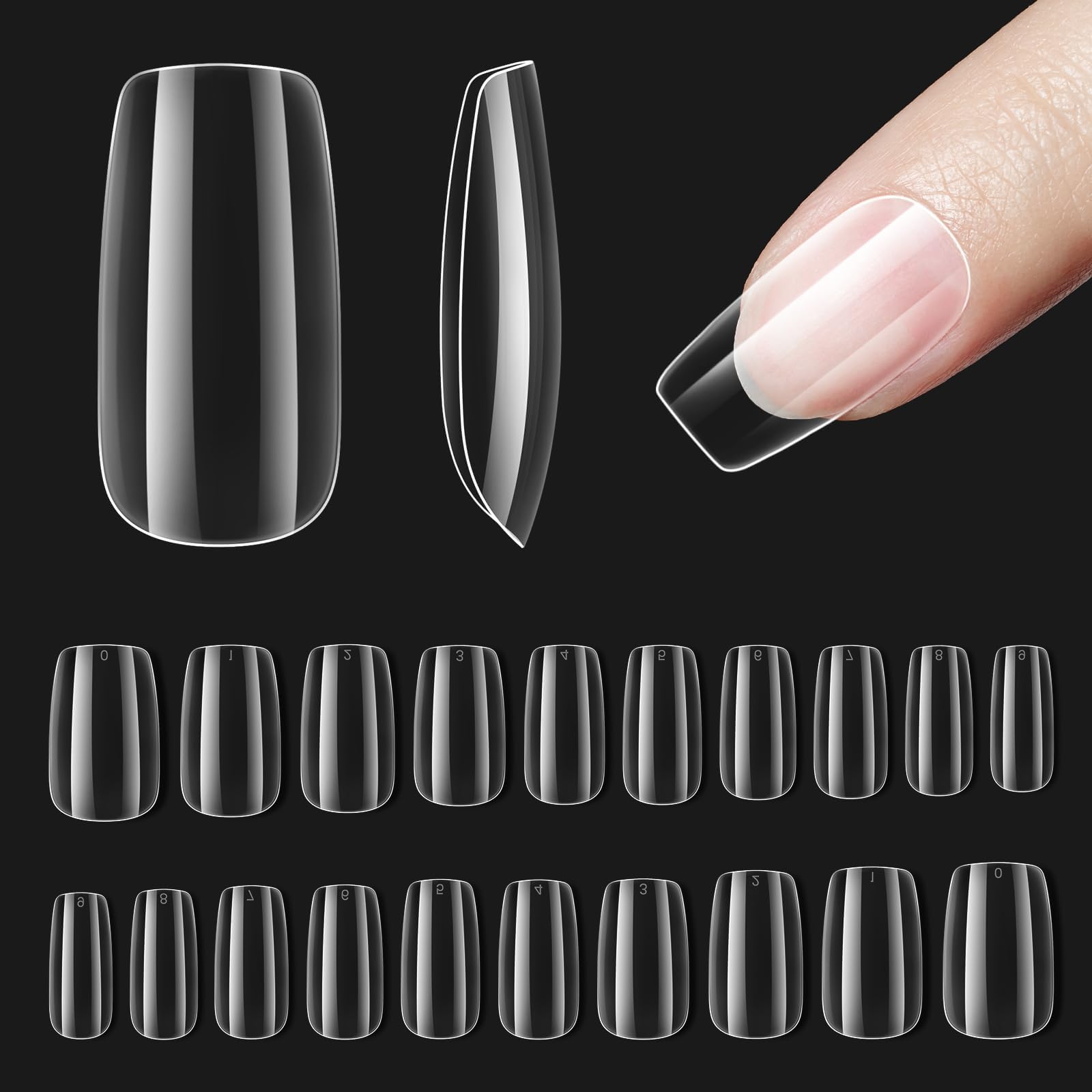 Beetles Gel Nail Tips Short Square False Nails 500Pcs Soft