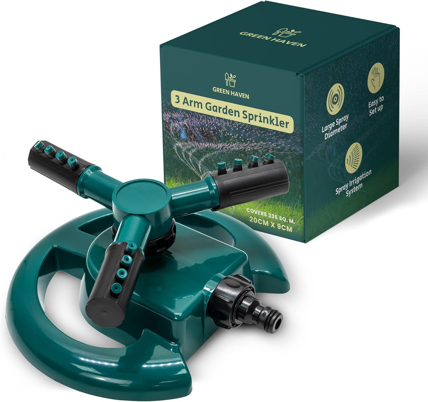 TOUGH MASTER Revolving 3 Arm Sprinkler 360 Degree 3-arm Grass Lawn Automatic Watering Sprinklers