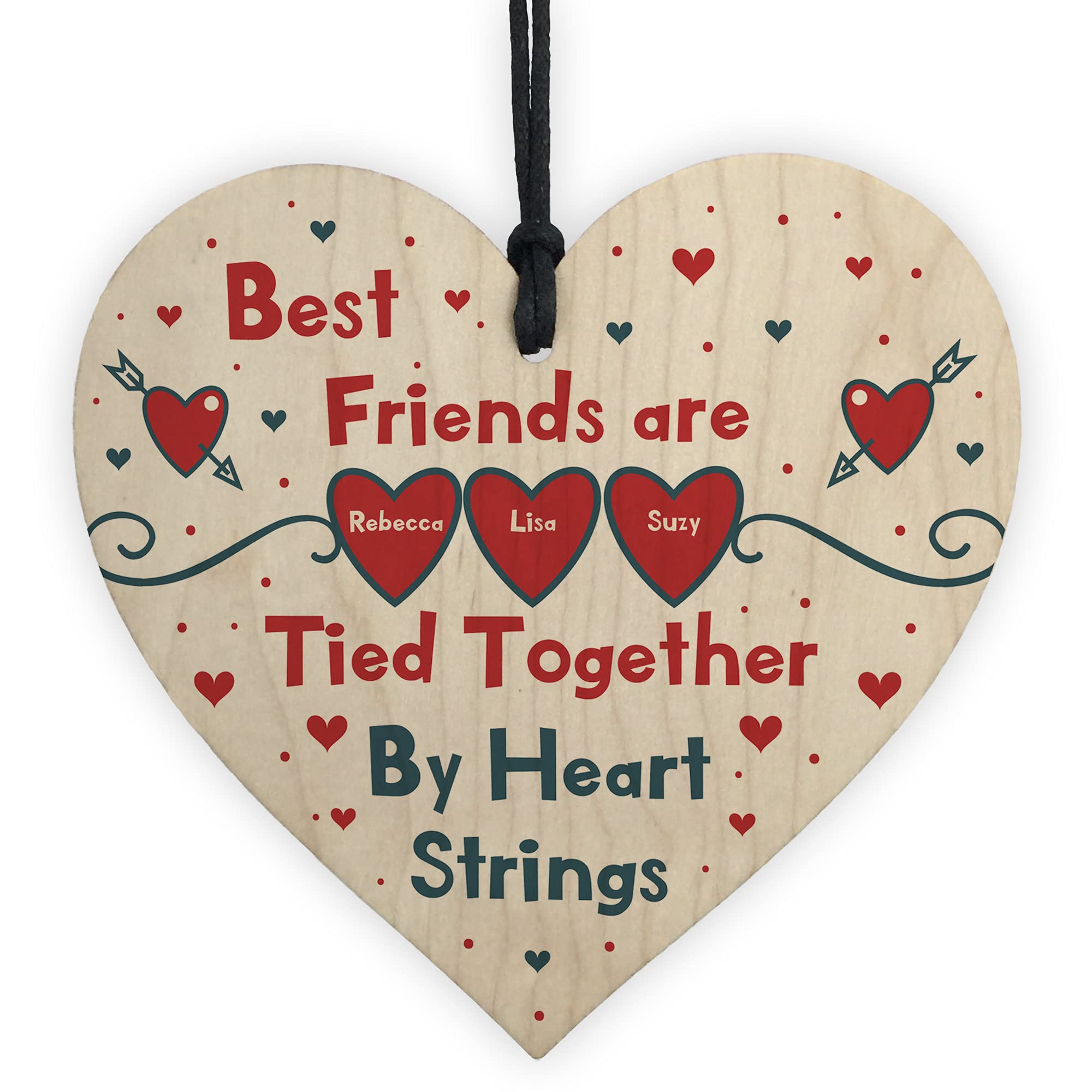 Best Friend Gift For Birthday Xmas PERSONALISED Wooden Heart Thank You Gift Keepake