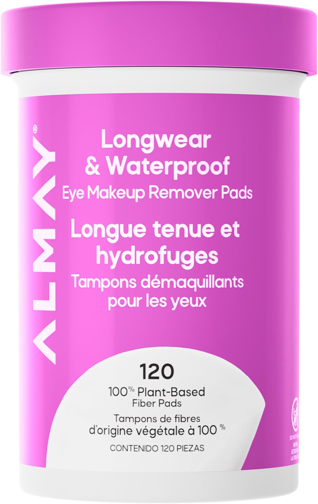 Almay Eye Makeup Remover Pads by , Biodegradable Longwear & Waterproof, Hypoallergenic, Cruelty Free-Fragrance Free Cleansing Wipes, 120 Pads (Pack of 1)