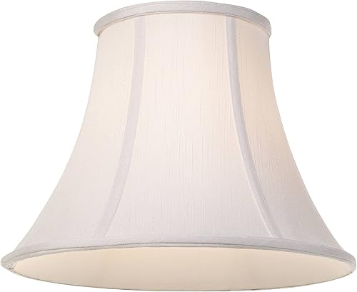 Miniatura 3 de Pantalla de lámpara de campana mediana blanca de 7 pulgadas superior x 14 pulgadas inferior x 11 pulgadas de inclinación x 10.5 pulgadas de alto