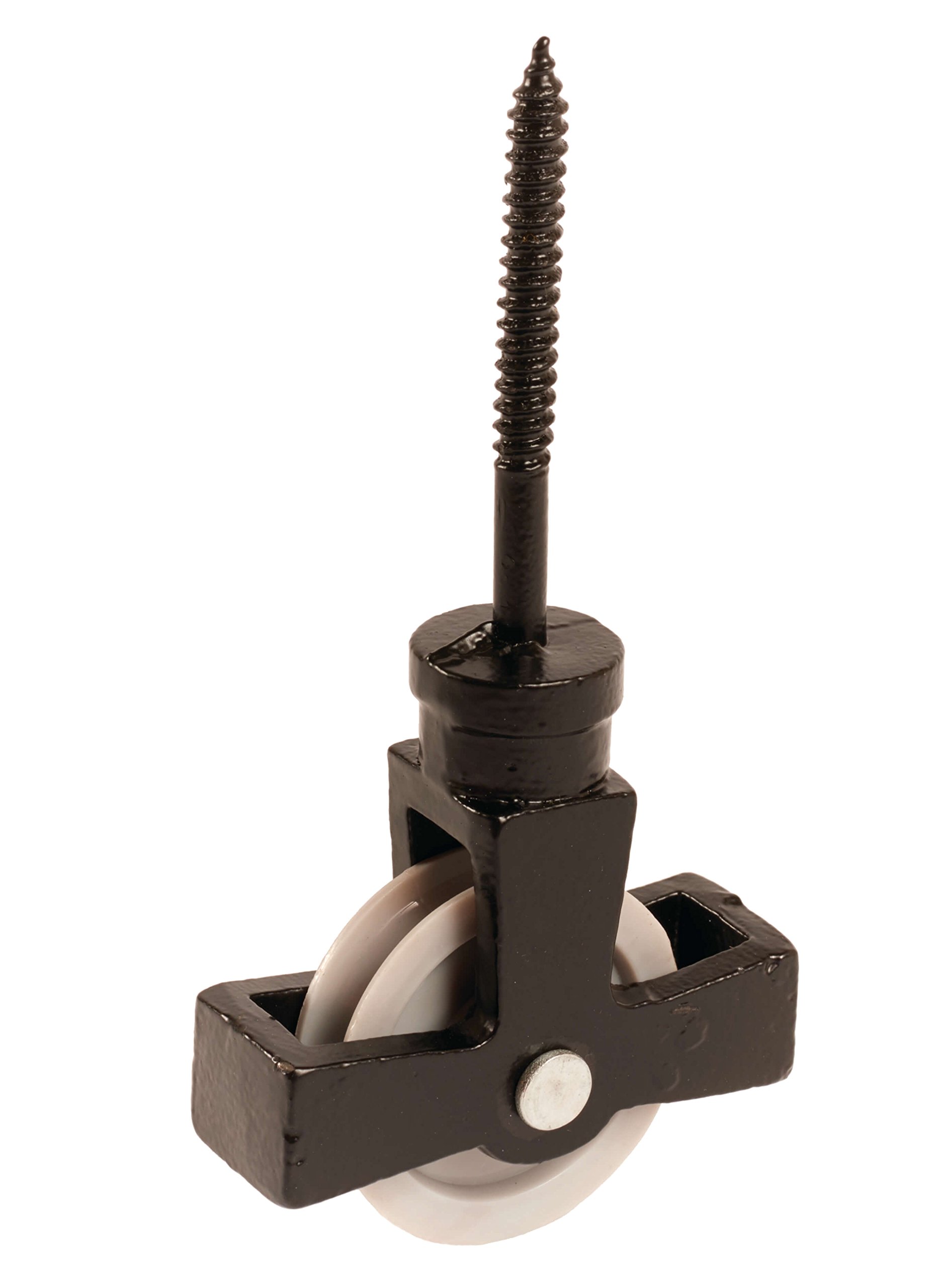 44mm Black Single Screw Cast Pulley with Nylon Wheel