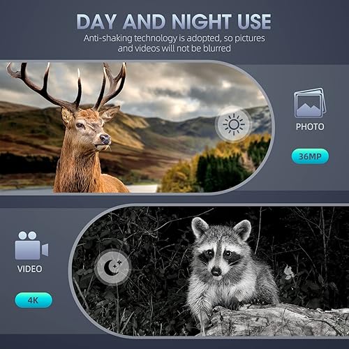 Miniatura 4 de Gafas de visión nocturna, prismáticos 4K FHD alcance infrarrojo, pantalla grande de 3 pulgadas, visión nocturna infrarroja digital de 984 pies de