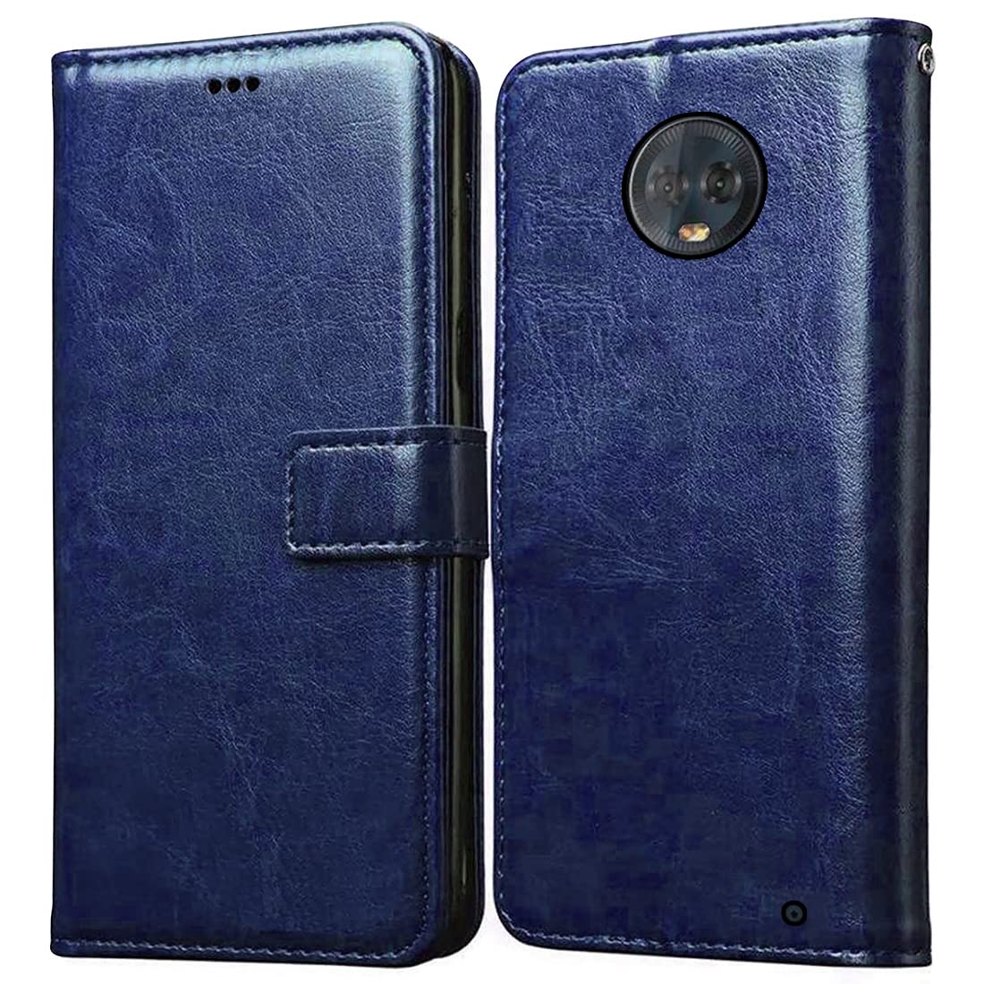 Casotec Flip Cover for Motorola Moto G6 Plus | Premium Leather Finish | Inbuilt Pockets & Stand | Flip Case for Motorola Moto G6 Plus (Blue) (B09QCT9HNT) Amazon Price History, Amazon Price Tracker