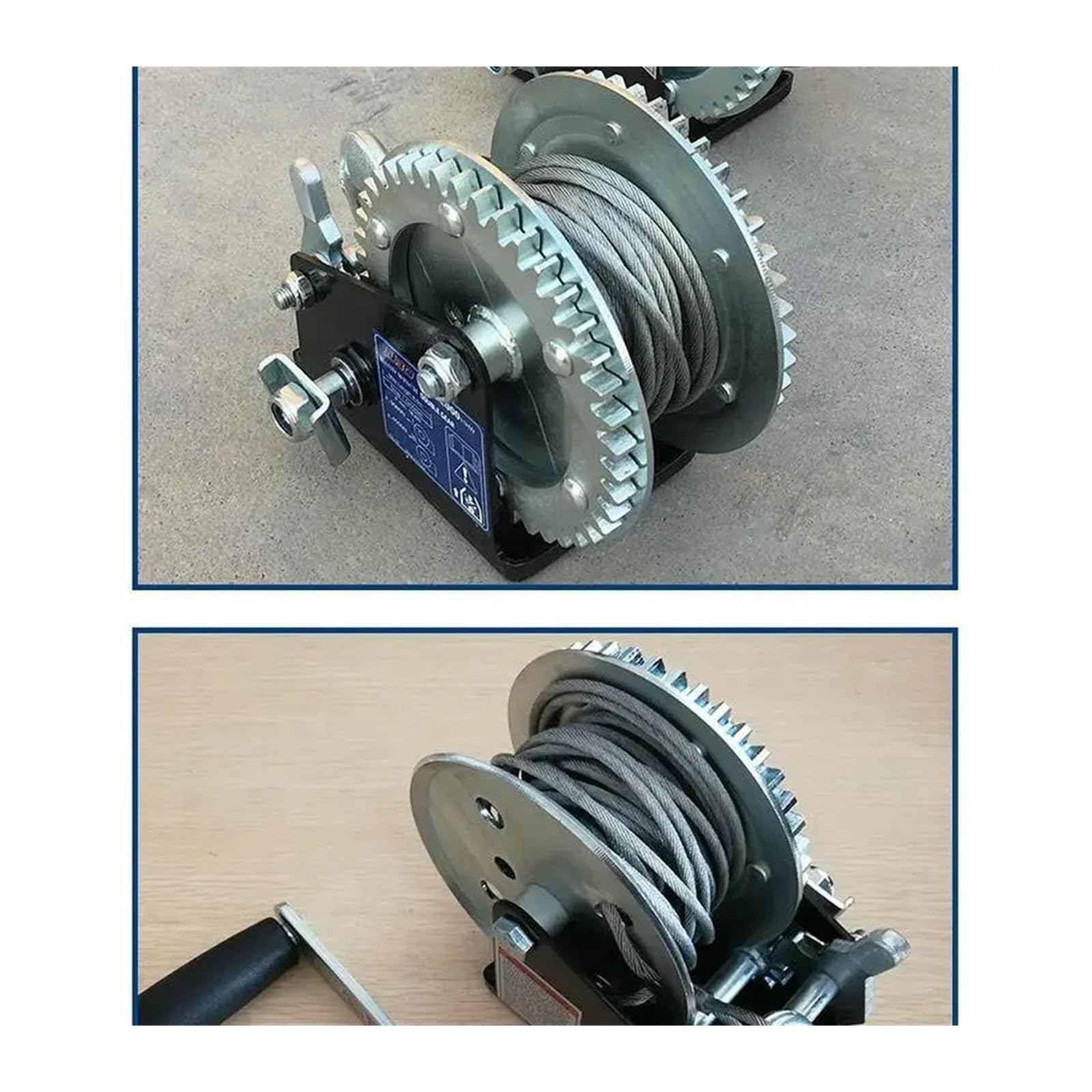 Cabrestante para remolque, Cabrestante manual autoblocante for barco o camión de servicio pesado 2500P, con manija trinquete, cabrestante eslinga cable elevación fácil tracción(1200P Ribbon 8M)