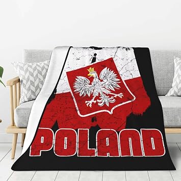 Polish Flag Poland Polska Eagle Soft Flannel Blanket Bed Throw Blankets Lightweight Warm Blanket for Couch Sofa Chair Pet Crib Living Room 40"X30"