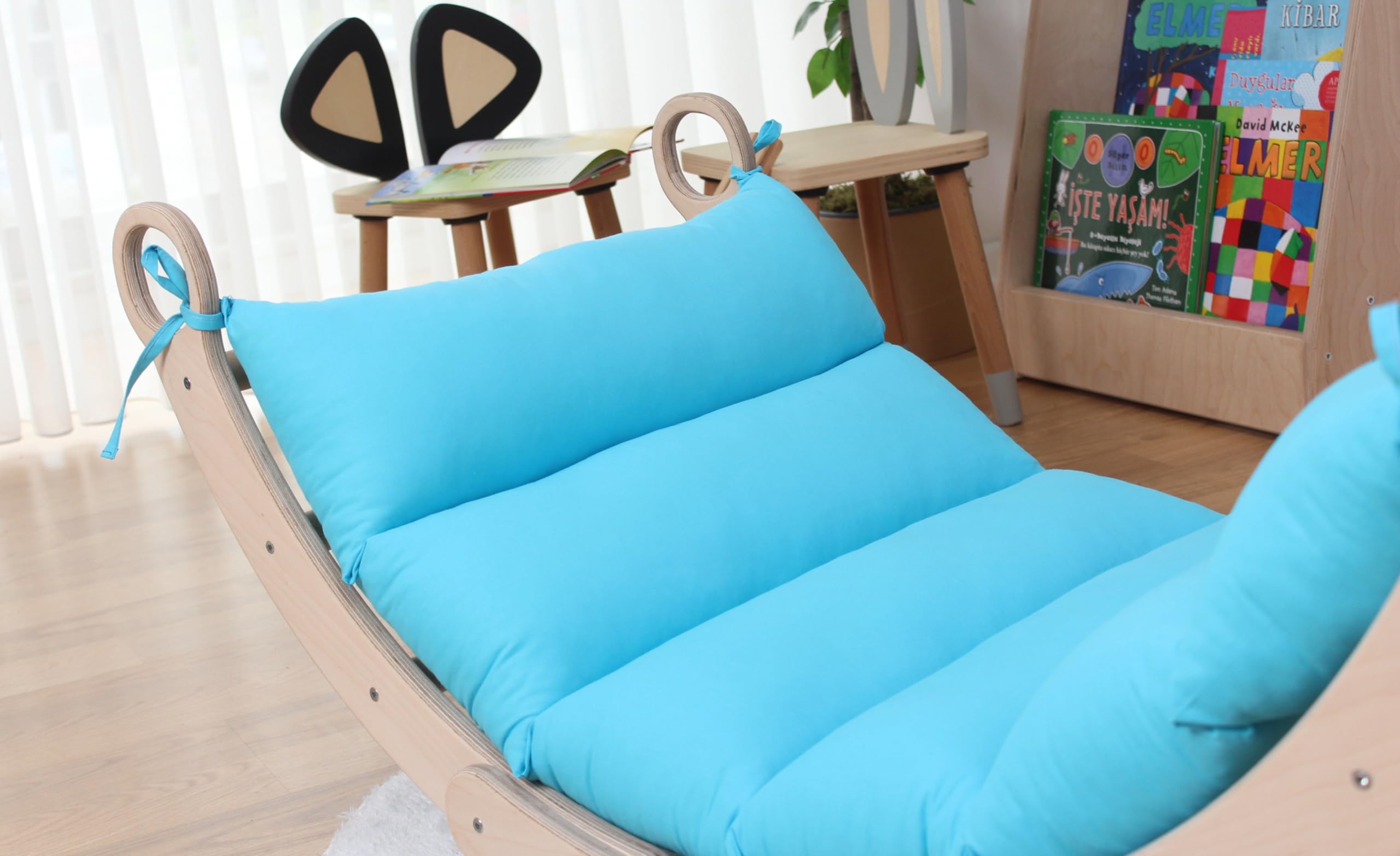 My Photostation.com Toddler Cushion for Climbing Arch Montessori Rocker Cushion Set Climbing Arch Pillow Floor Cushion Toddler Nap Mat - Turqouise