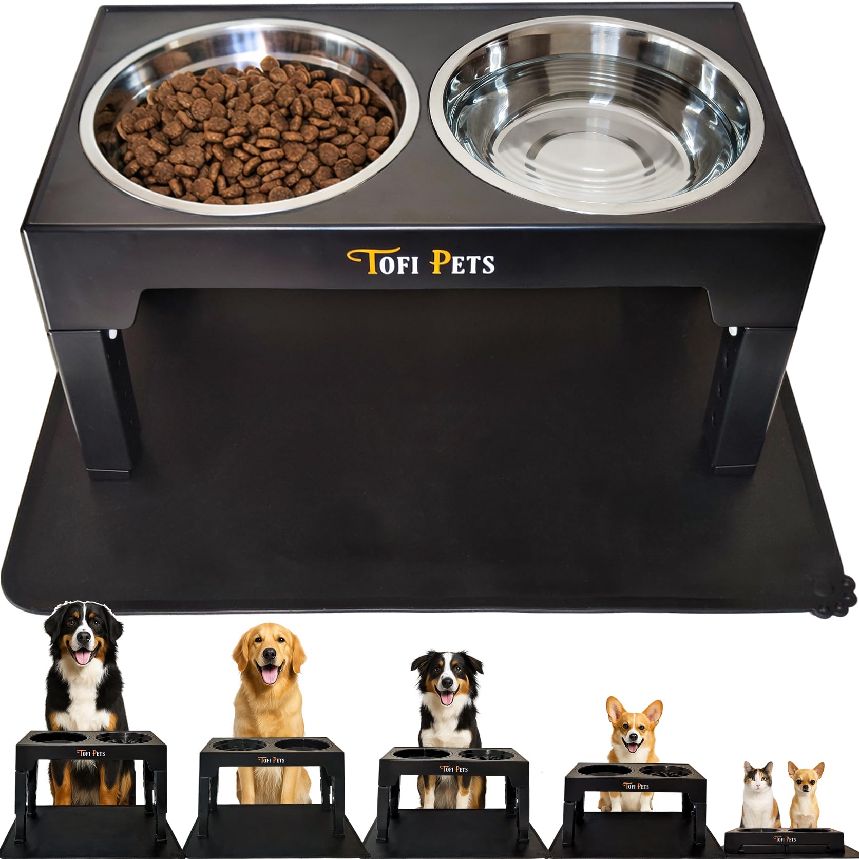 Mangeoire pour chien surélevé réglable pour simplifier les repas dans la cuisine