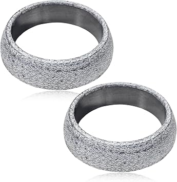 2PCS Car Exhaust Gasket, 2.13" 54mm Graphite Auto Exhausts Flange Donut Gaskets Seal Ring Replacement, Leakproof Vehicle Muffler Rings for Connecting Manifolds & Exhaust Pipes