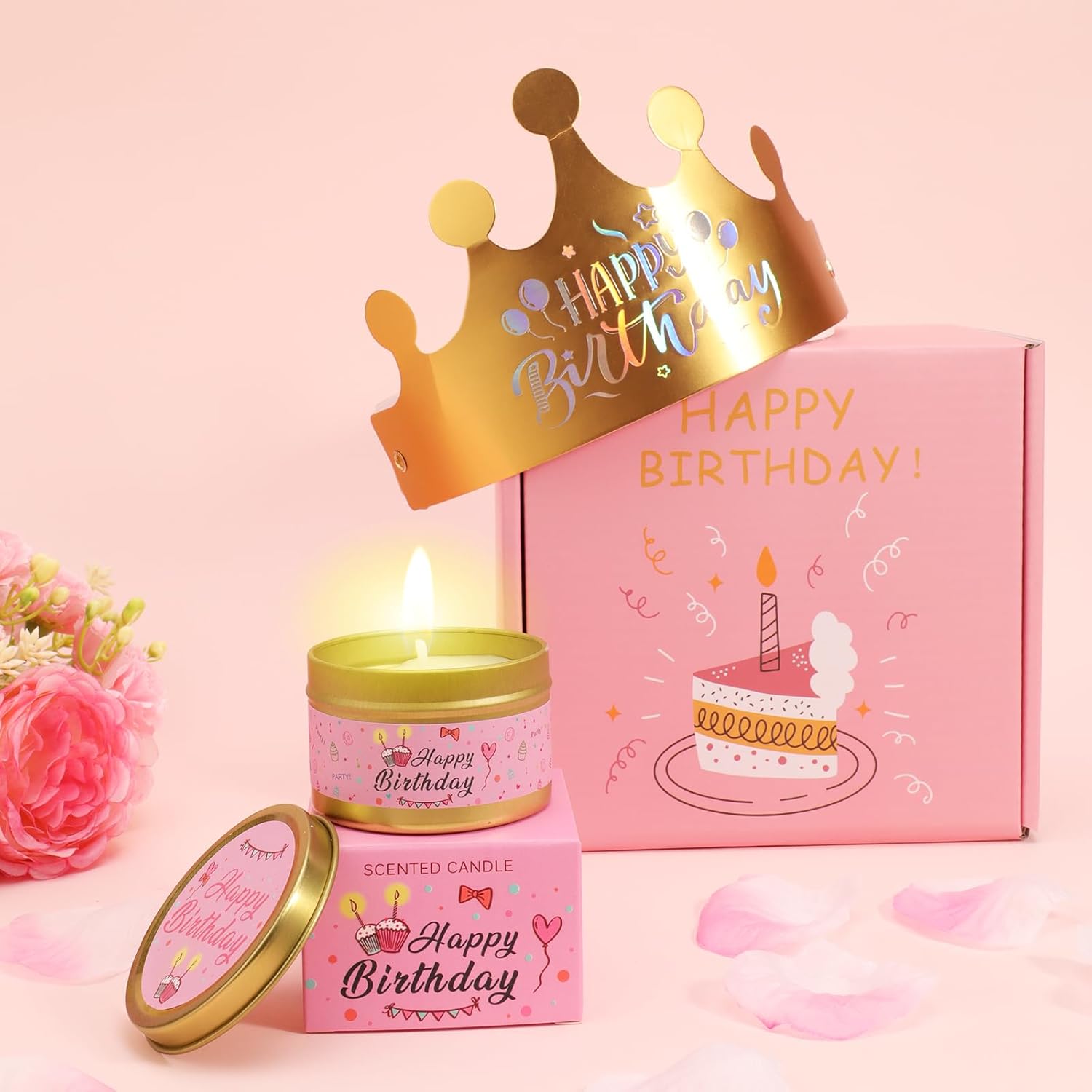 Birthday Gifts for Women Pink Gift Basket Friendship Gift Relaxing Set Best Friend Unique Gift Ideas for Women Gift Box for Sister Birthday Presents - Image 7